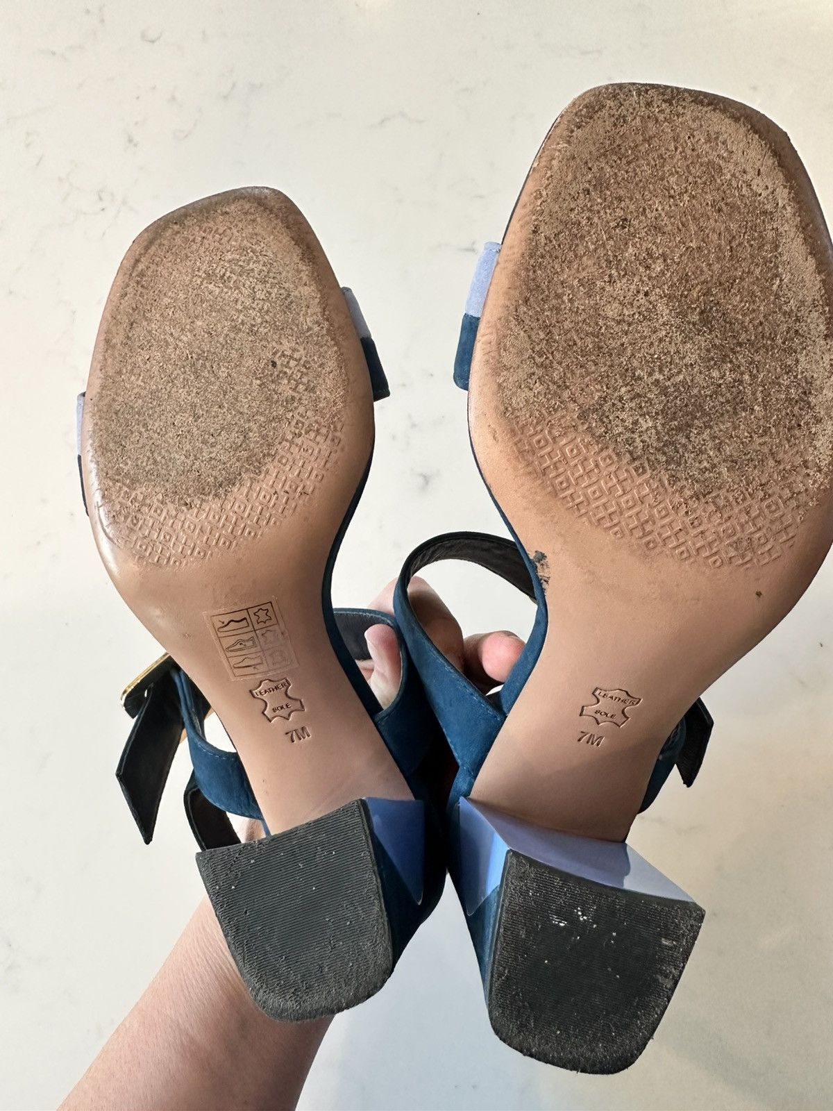 Tory Burch Tory Burch Teal and Lavender Palermo Sandals - Sz. 7 Size US 7 / IT 37 - 4 Thumbnail