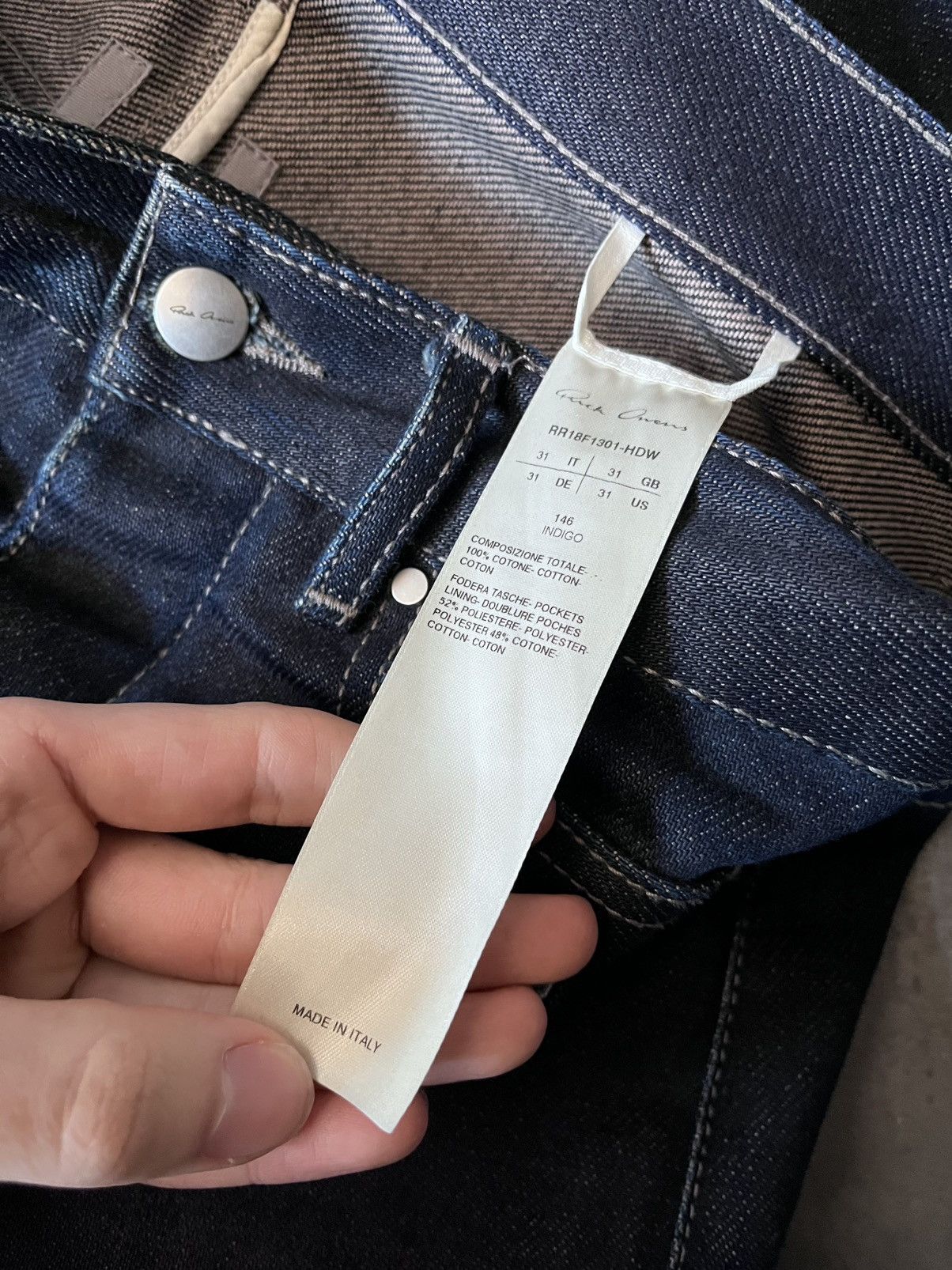 Rick Owens Rick Owens F/W 18 Sisyphus selvedge denim jeans navy Size US 31 - 16 Thumbnail