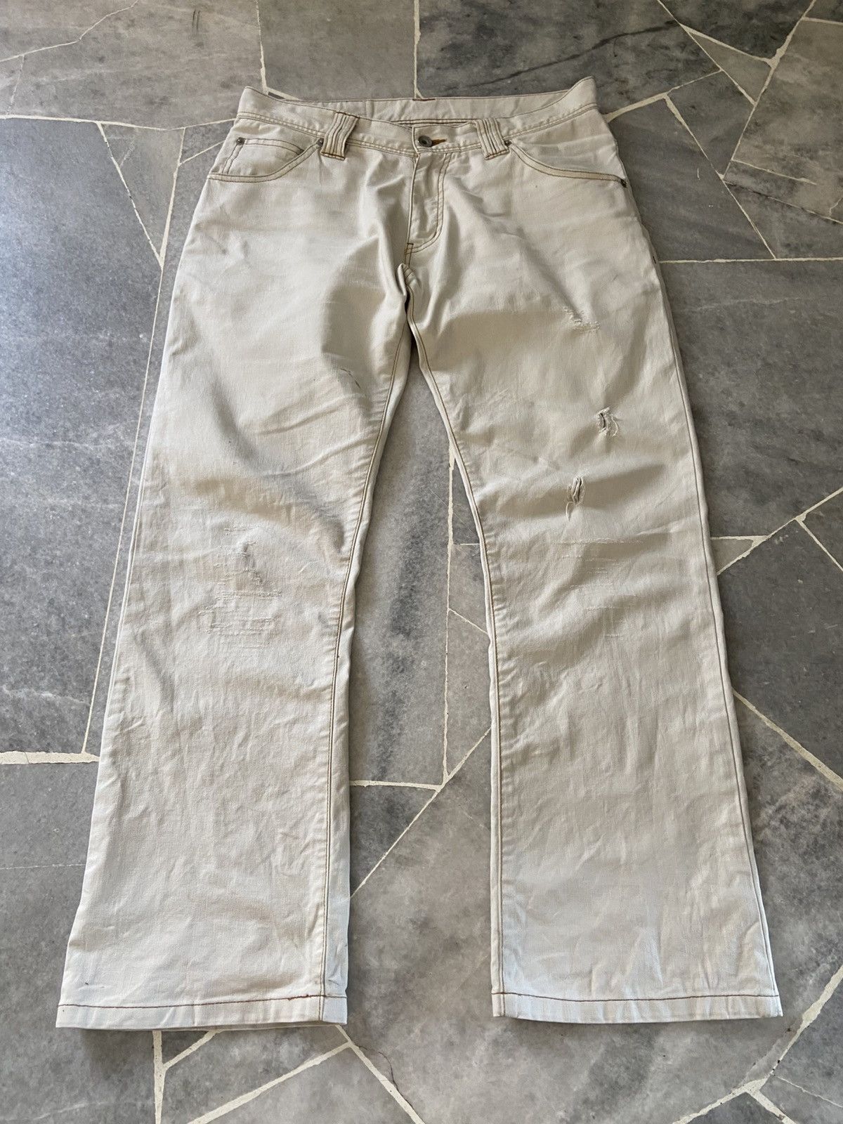 Issey Miyake Tete Homme White Linen Trouser Pants Size US 32 / EU 48 - 1 Thumbnail