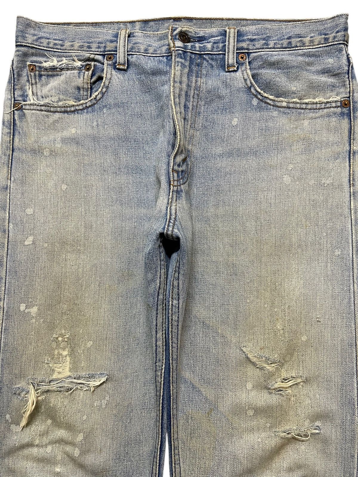 Levi's Vintage 90s Levis 505 Mud Wash Distress Painted Style Jeans Size US 33 - 3 Thumbnail