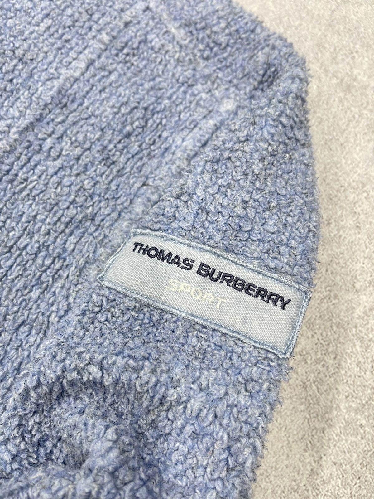 Burberry × Designer × Vintage Women Thomas Burberry Sport Fleece Anorak Hoodie Blue Y2K Size L / US 10 / IT 46 - 5 Thumbnail