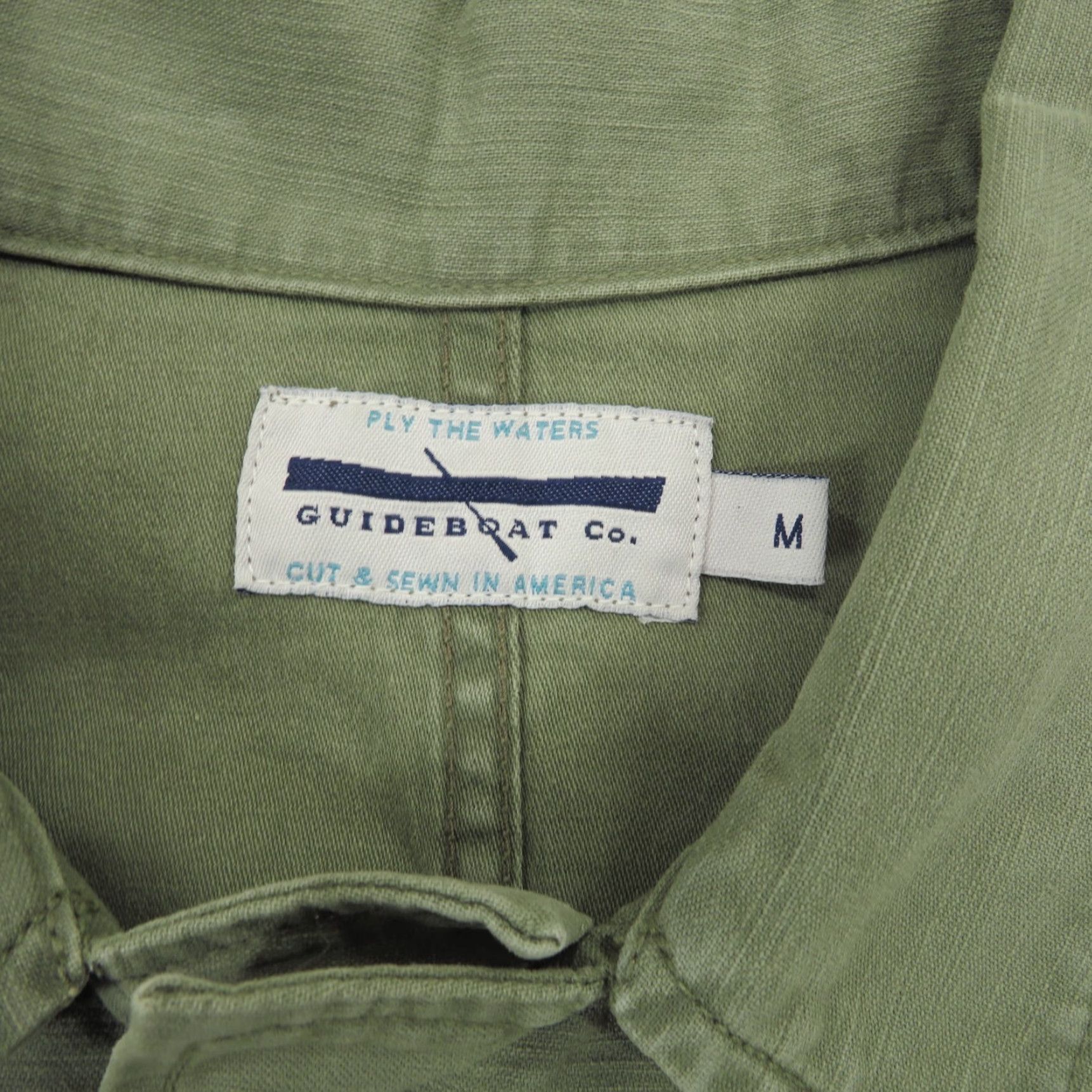 CO Guideboat Co Jacket Men Medium Olive Canvas Utility Shacket 90s USA Coat Size US M / EU 48-50 / 2 - 5 Thumbnail