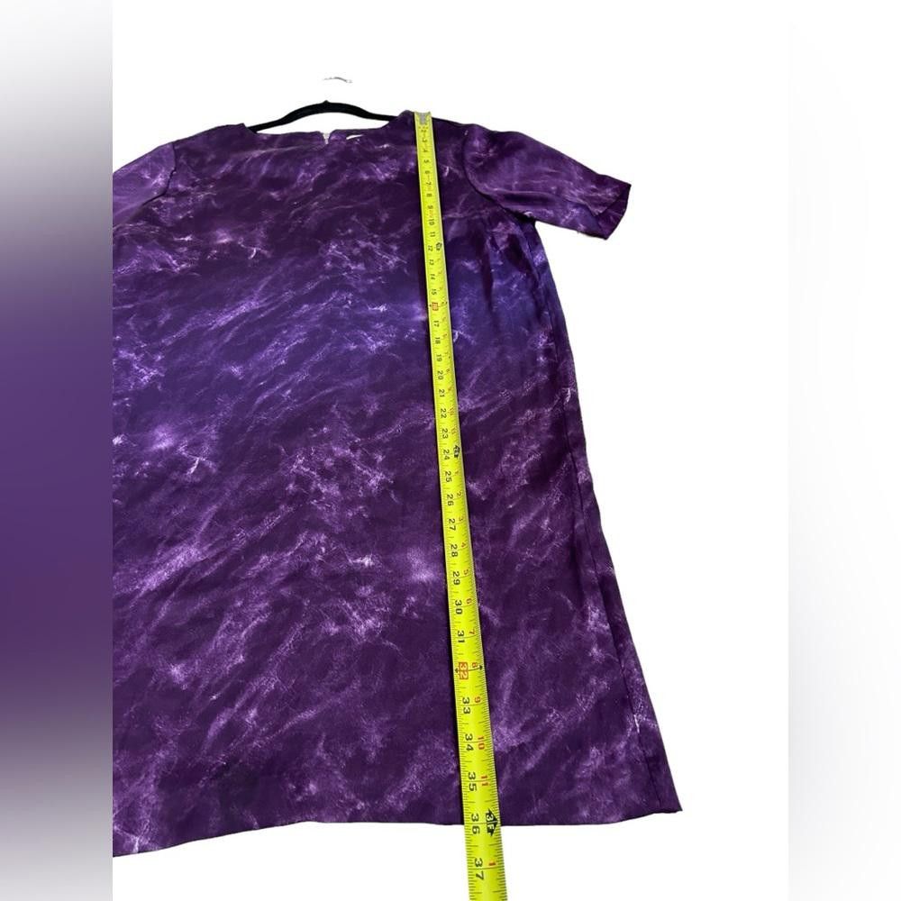 Michael Kors Michael Kors l Purple Marbled Satin Shirt Dress Size 10 Size L / US 10 / IT 46 - 4 Thumbnail