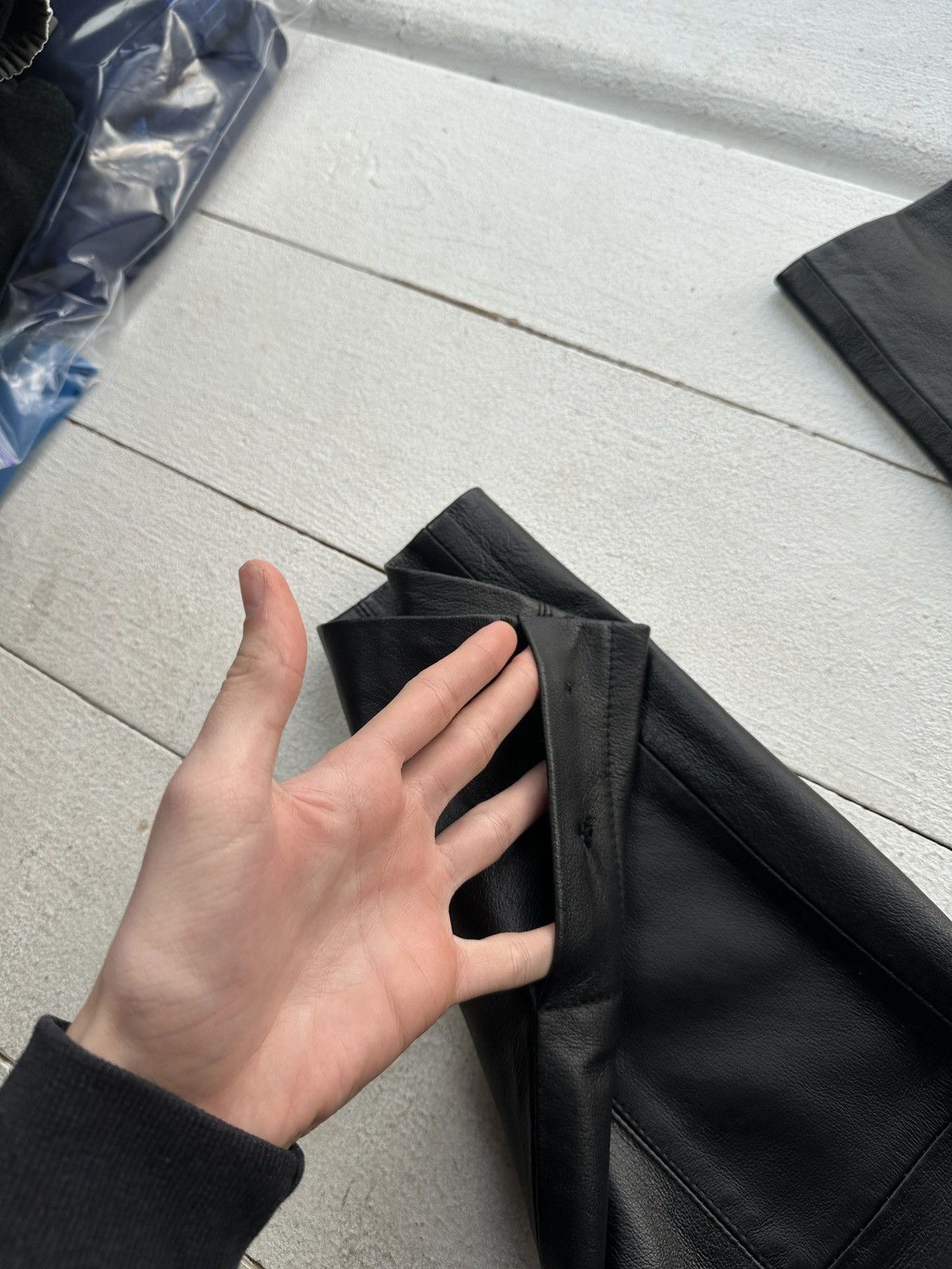 Leather 🚨Vintage leather pants motorcycles Black LUXURY Y2K Size 27" / US 4 / IT 40 - 5 Thumbnail