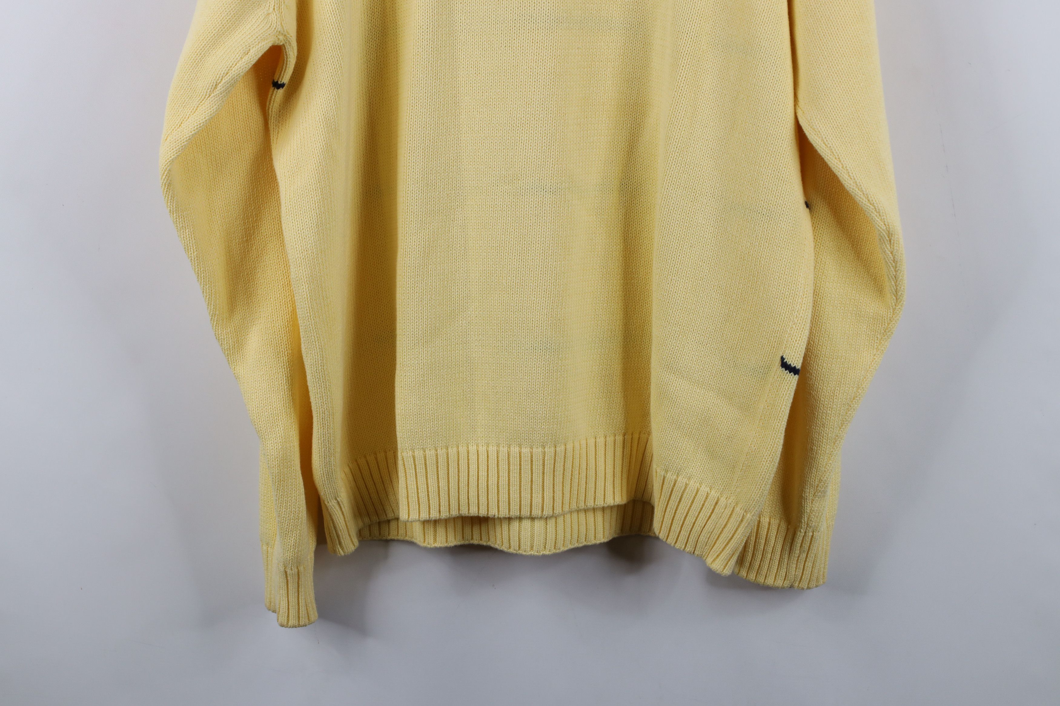 Vintage Vintage 90s Streetwear Ribbed Cable Knit Sweater Yellow Size US L / EU 52-54 / 3 - 13 Thumbnail