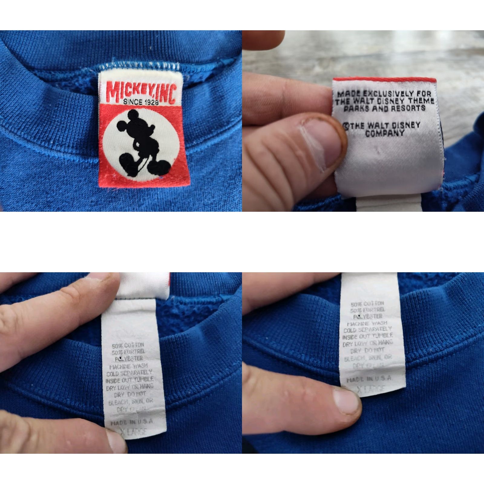 Disney VINTAGE Mickey Mouse Walt Disney World 25th Anniversary Sweatshirt XL Blue Disney Men Sweatshirt Graphic Print USA Size US XL / EU 56 / 4 - 8 Thumbnail