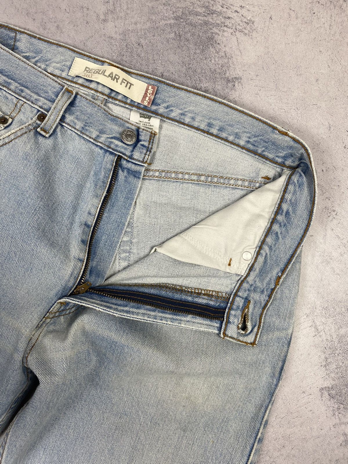 Levi's × Vintage Vintage Levis 505 Regular Fit Dissected Blue Denim Jeans Size US 34 / EU 50 - 17 Thumbnail