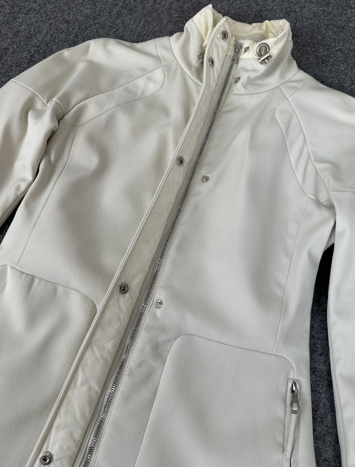 Prada Prada - S/S1999 Zip-Up Soft Shell Rider Jacket - Ivory White Size M / US 6-8 / IT 42-44 - 9 Thumbnail
