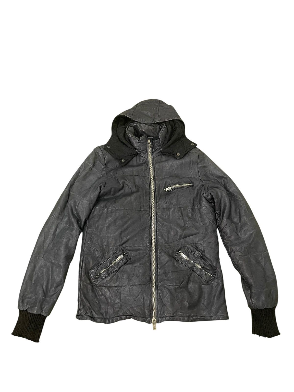 Giorgio Brato Giorgio Brato Leather Jacket Hoodie Slim 7🟩0 Size US M / EU 48-50 / 2 - 4 Thumbnail