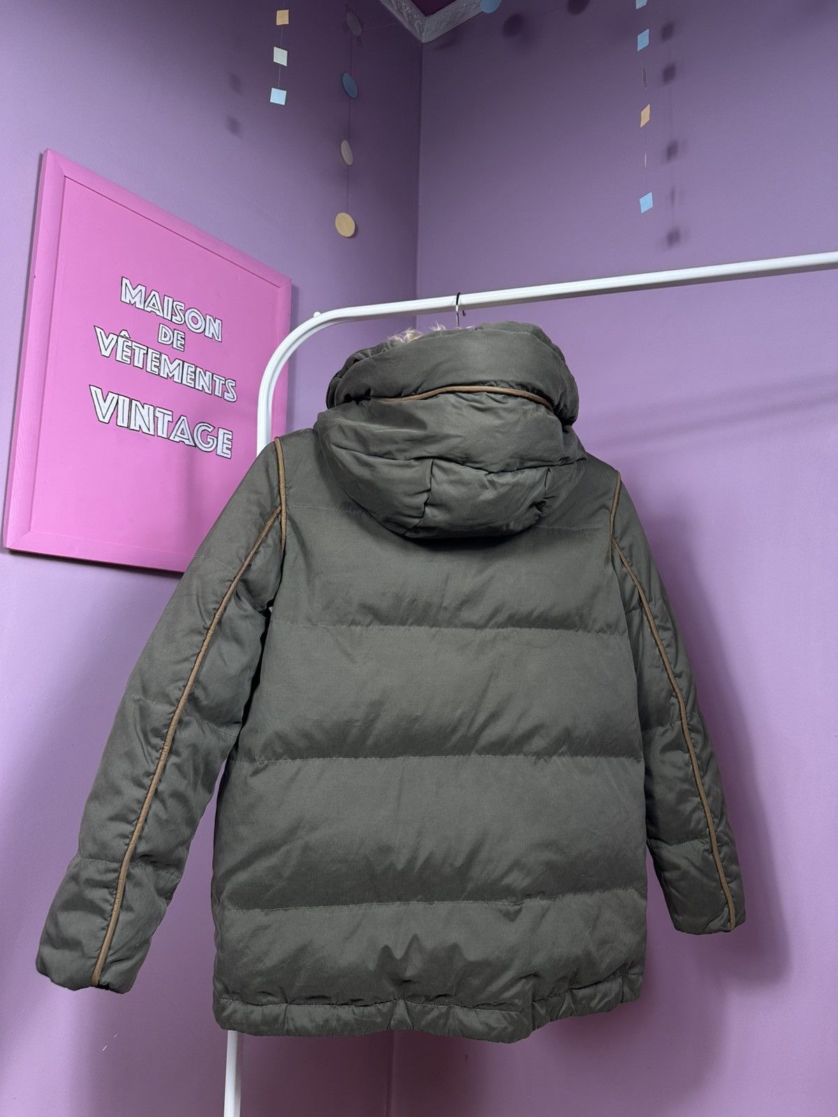The Kooples The Kooples Down Jacket Puffer Parka Shearling Fur Khaki Size S / US 4 / IT 40 - 19 Thumbnail