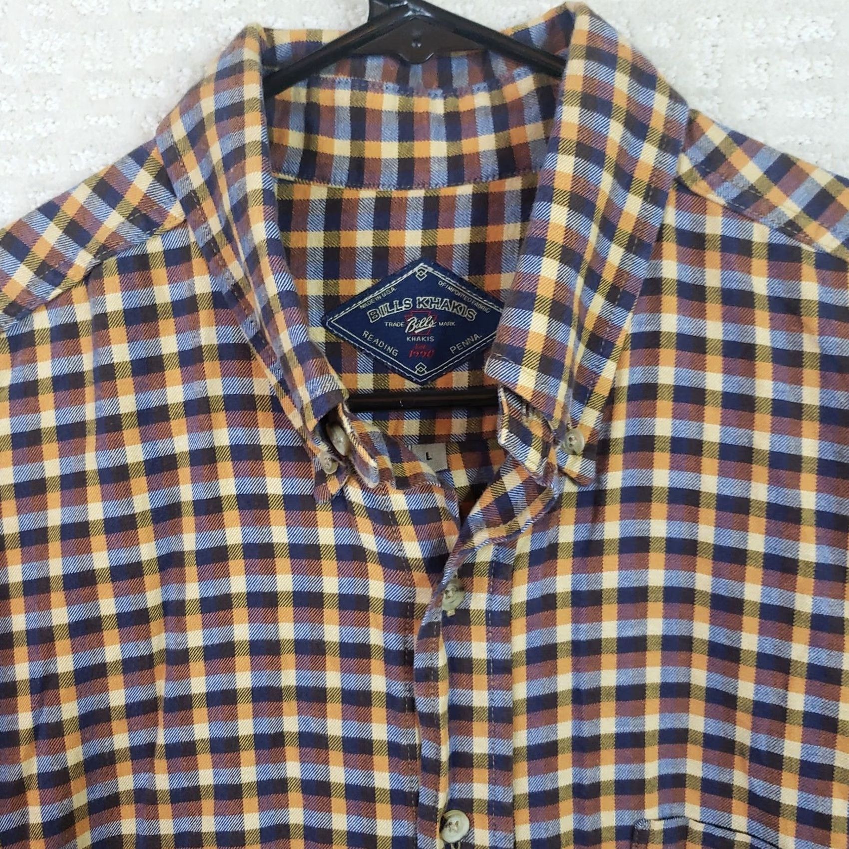 Bills Khakis Bill Khakis Men's Button-Up Shirt Long Sleeve Plaid Multicolor USA Made Flannel L Size US L / EU 52-54 / 3 - 4 Thumbnail