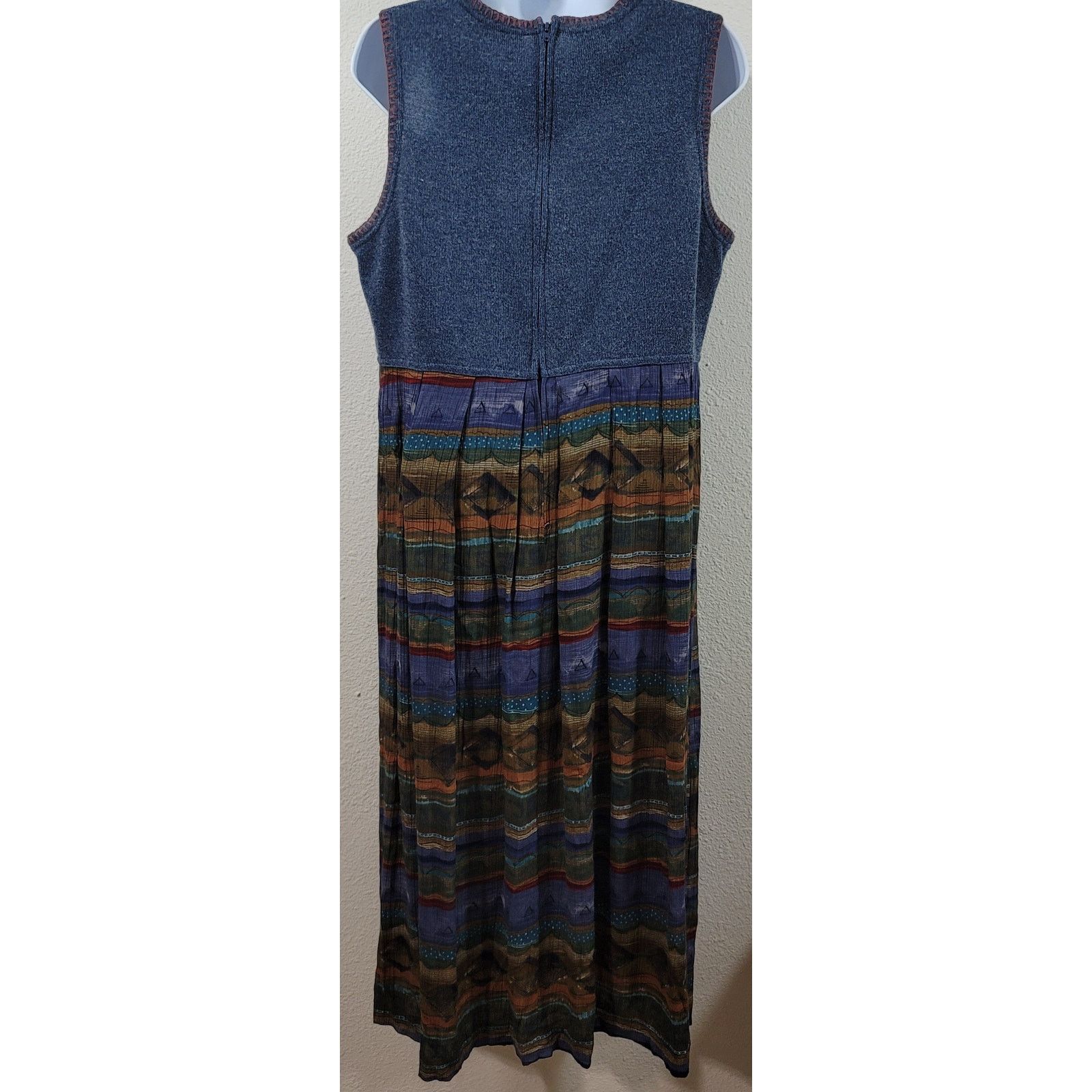 Other Karin Stevens Blue Knit Midi Dress W/Jacket 8P Buttons Size M / US 6-8 / IT 42-44 - 7 Thumbnail