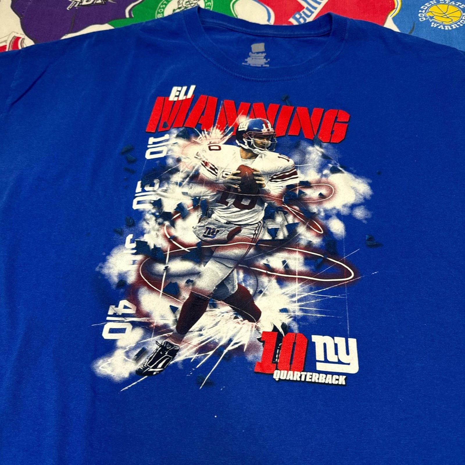 NFL × Vintage Y2K NFL Eli Manning New York Giants Mens T-Shirt Football Size US XXL / EU 58 / 5 - 3 Thumbnail