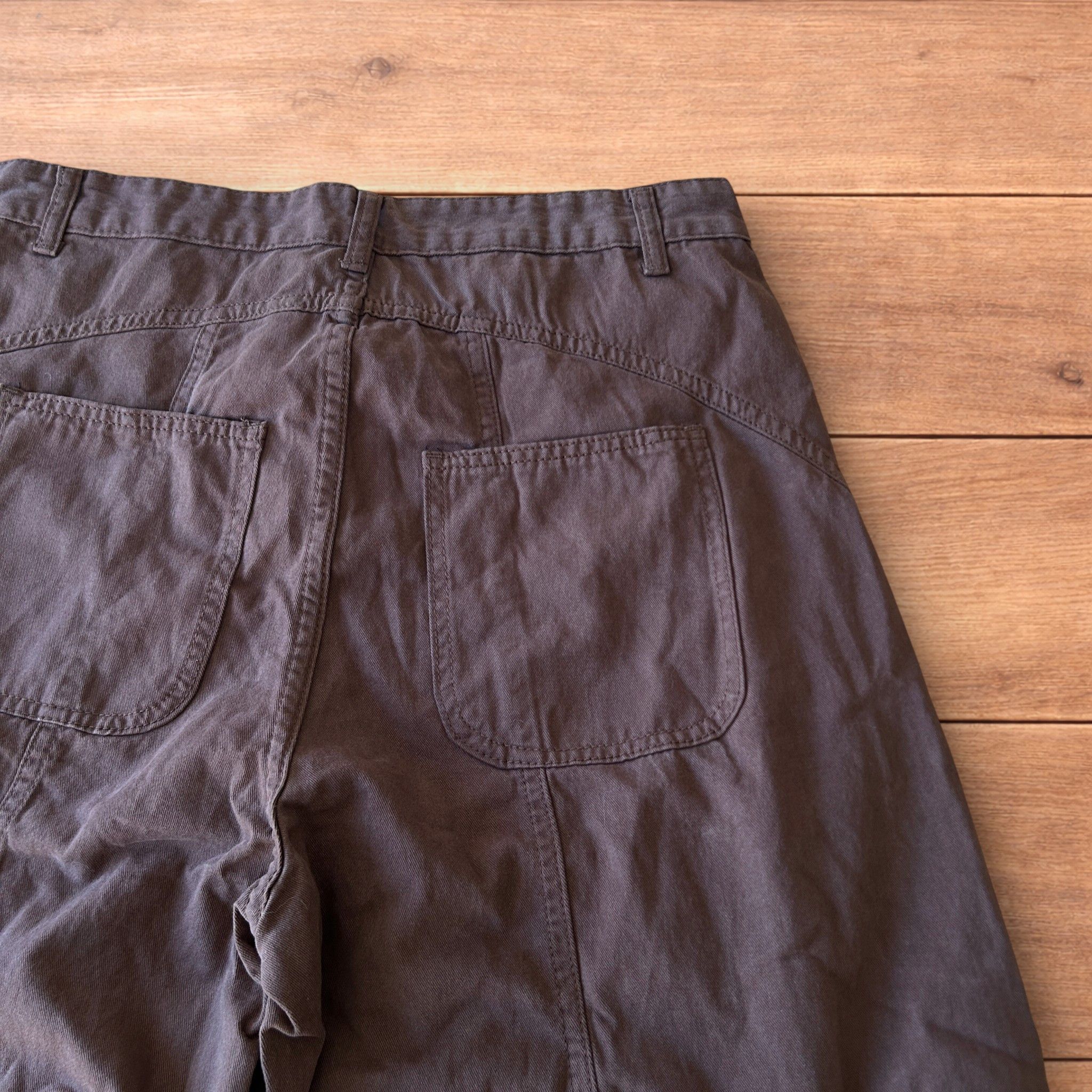 Japanese Brand Vintage Military style baggy wide cargo trousers in brown. Size US 36 / EU 52 - 4 Thumbnail
