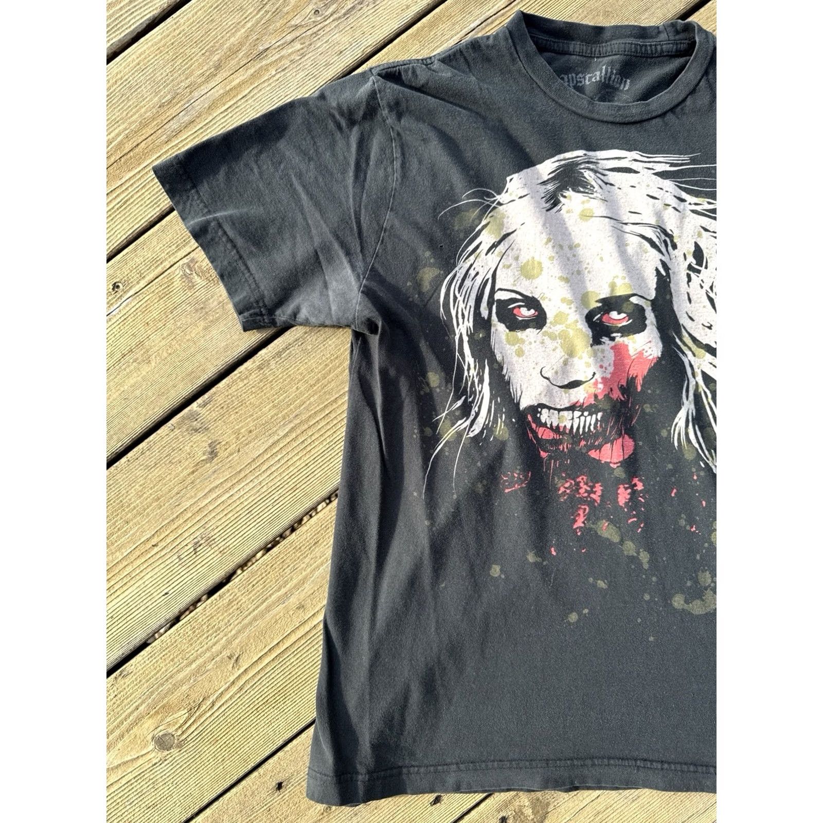 Vintage Rapscallion T Shirt Black Horror Zombie Face Graphic Distressed M Mens Size US M / EU 48-50 / 2 - 2 Thumbnail