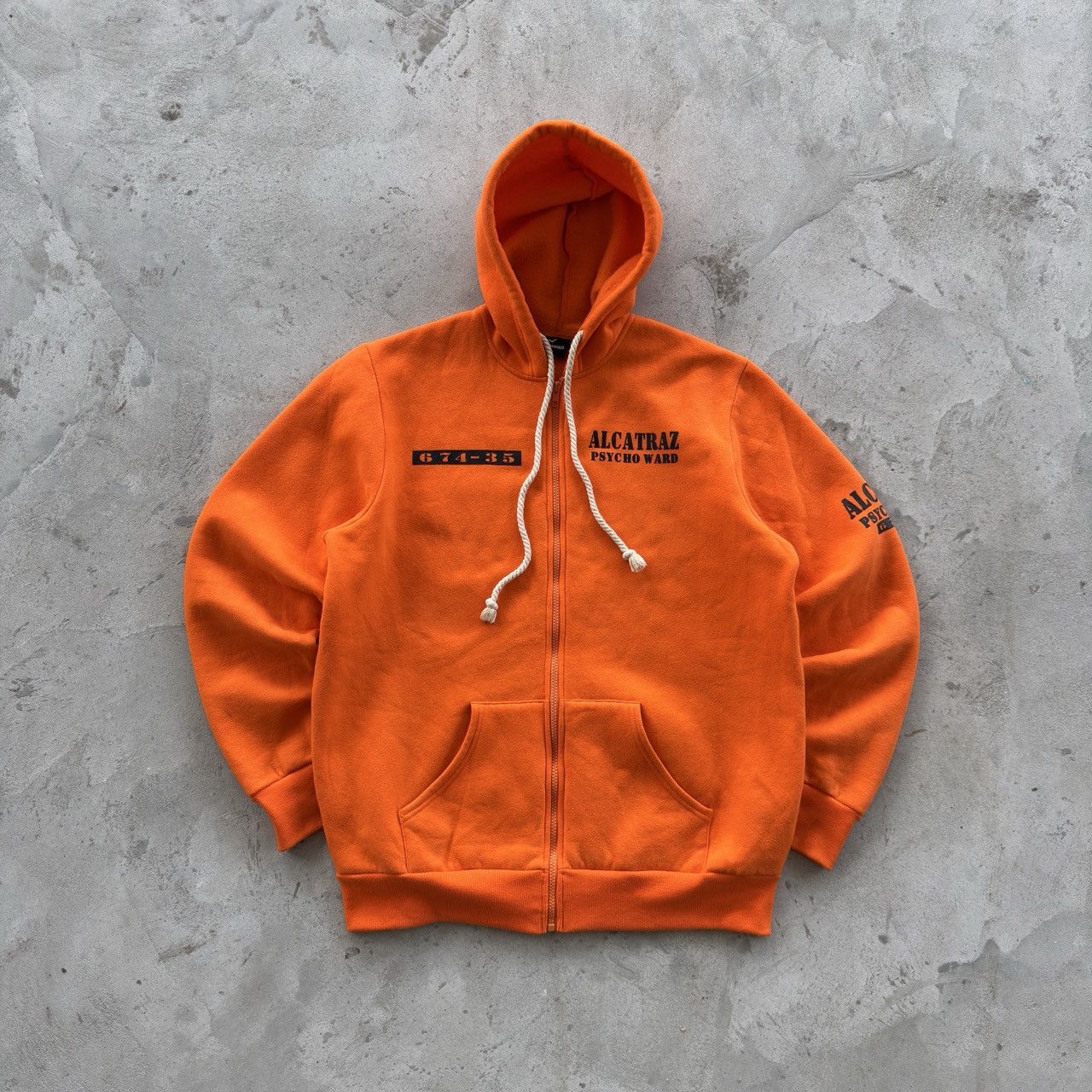 Vintage Vintage 90s Alcatraz Psycho Ward Zip Hooded Sweatshirt Size US XL / EU 56 / 4 - 1 Thumbnail