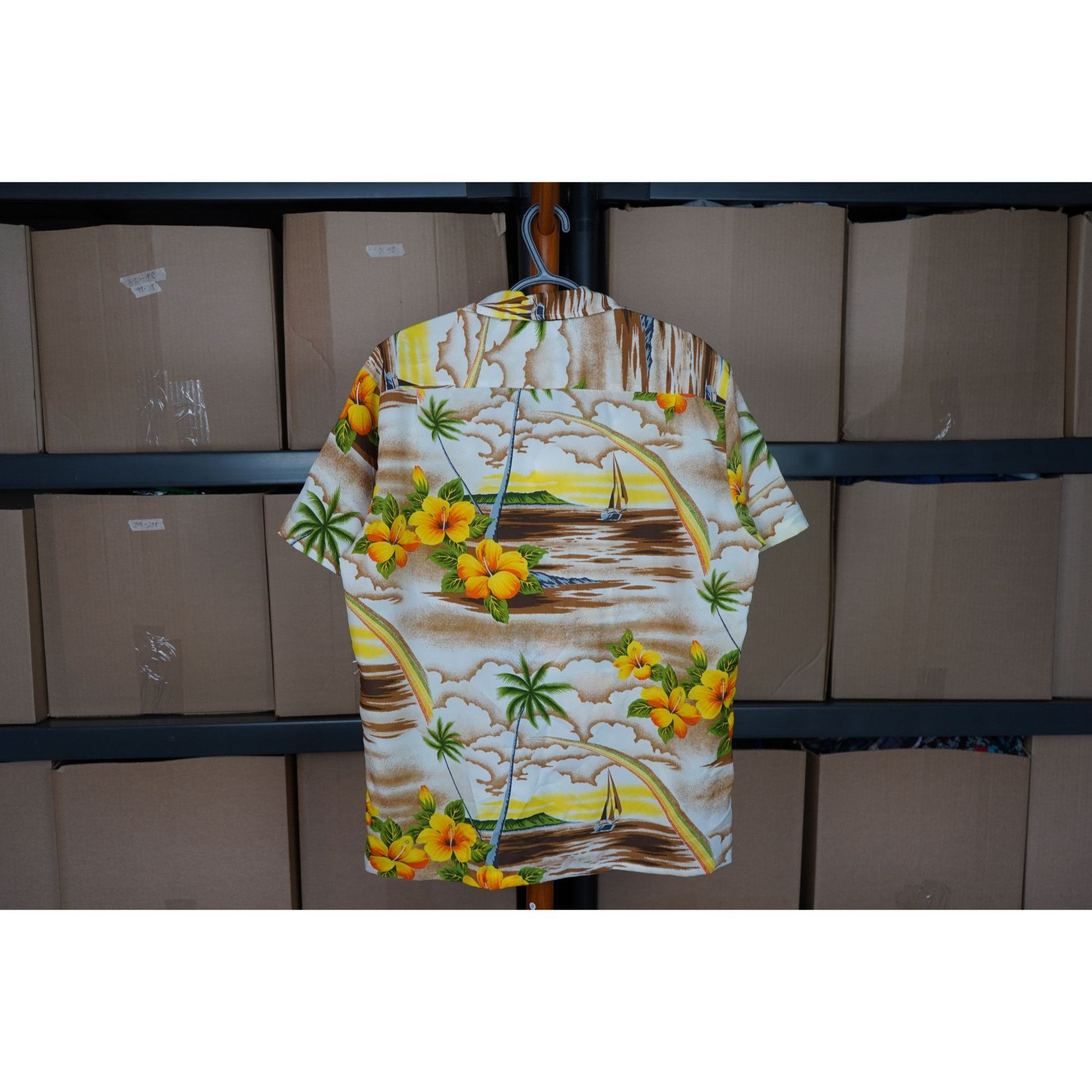 Vintage 90s Kolekole Bright Yellow Men's L Hawaiian Shirt #364 Size US L / EU 52-54 / 3 - 2 Thumbnail