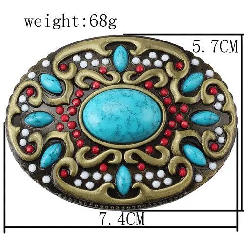 Designer Turquoise stone Belt Riveted Belts Menswear Accessories Size ONE SIZE - 3 Thumbnail