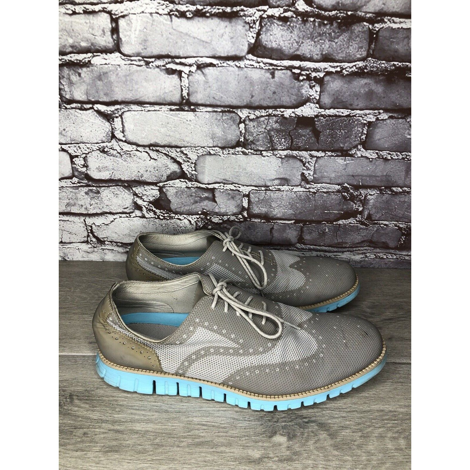 Cole Haan Cole Haan ZeroGrand Grand.OS Gray Mesh Wingtip Blue Shoes Me Size US 12 / EU 45 - 13 Thumbnail