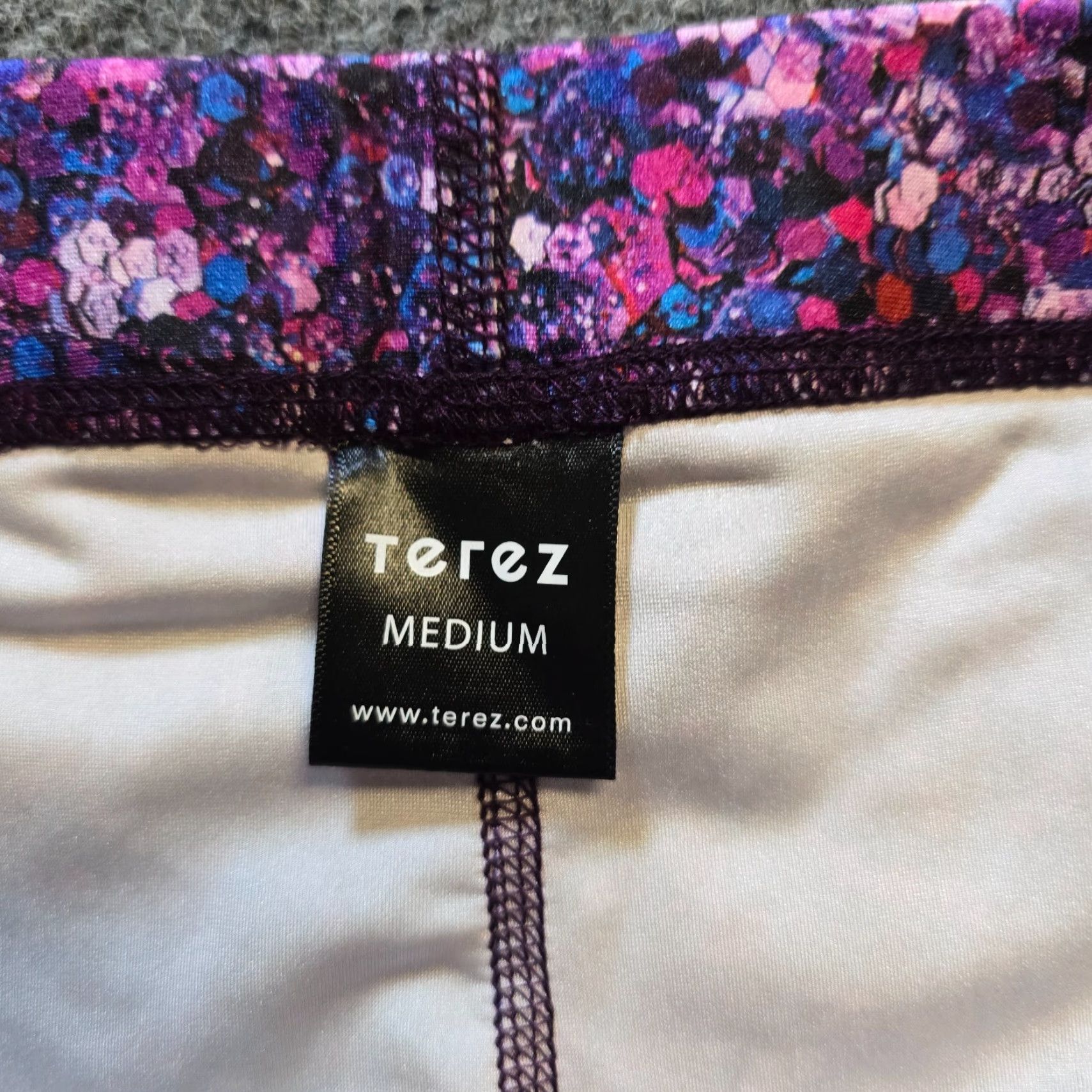 Terez Terez Leggings Womens Medium Pink Purple Glitter Peloton Stretchy Workout Size 32" / US 10 / IT 46 - 3 Thumbnail