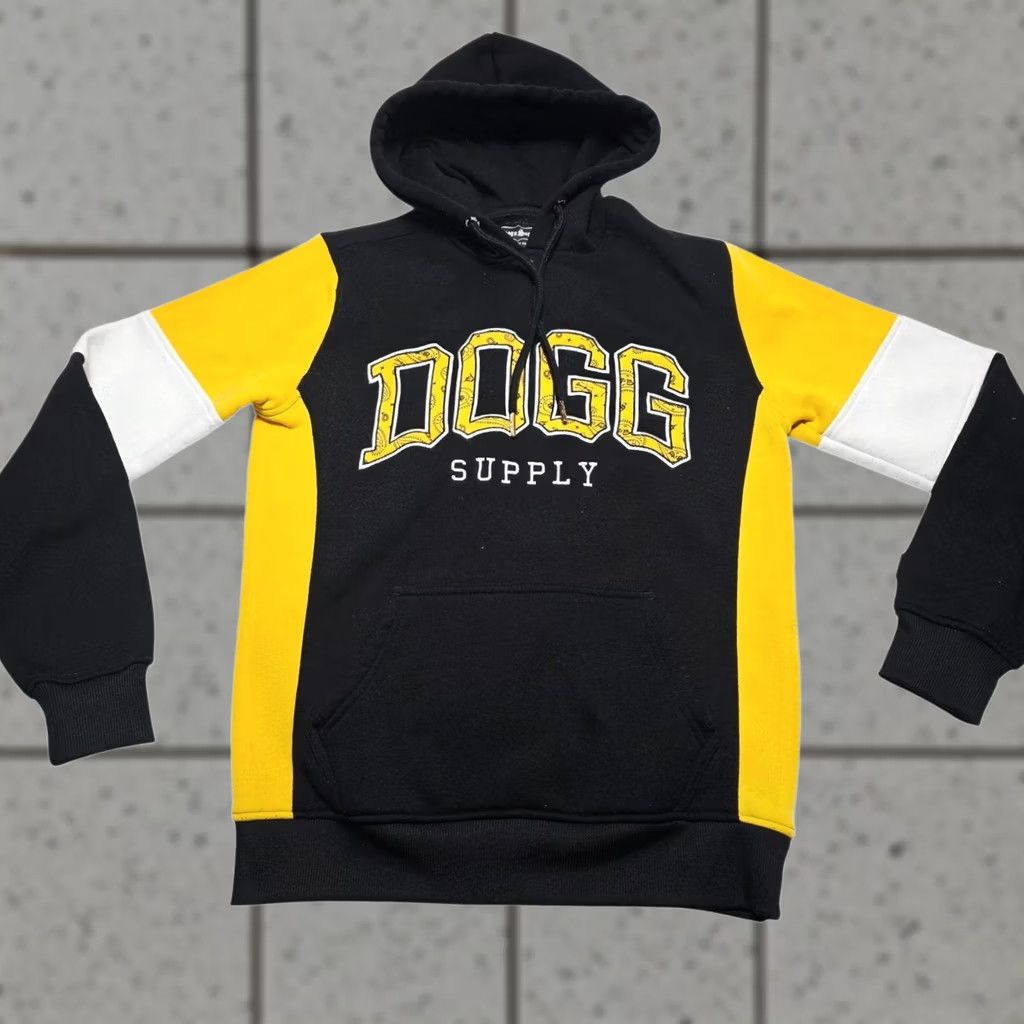 Vintage Dogg Supply Snoop Dogg Hoodie Men XS Black Yellow White Logo Embroidered Hooded Pullover Long Sleeve Regular Fit Machine Washable Size US XS / EU 42 / 0 - 1 Thumbnail