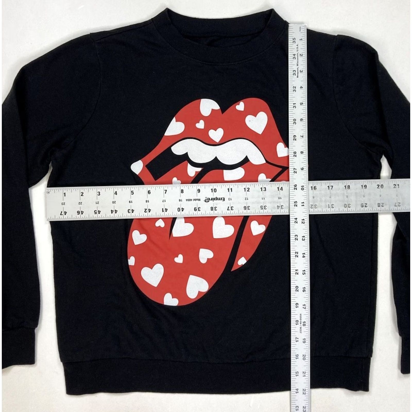 Vintage VINTAGE The Rolling Stones Hearts Lightweight Crewneck Sweatshirt Women Small Black Size S / US 4 / IT 40 - 5 Thumbnail