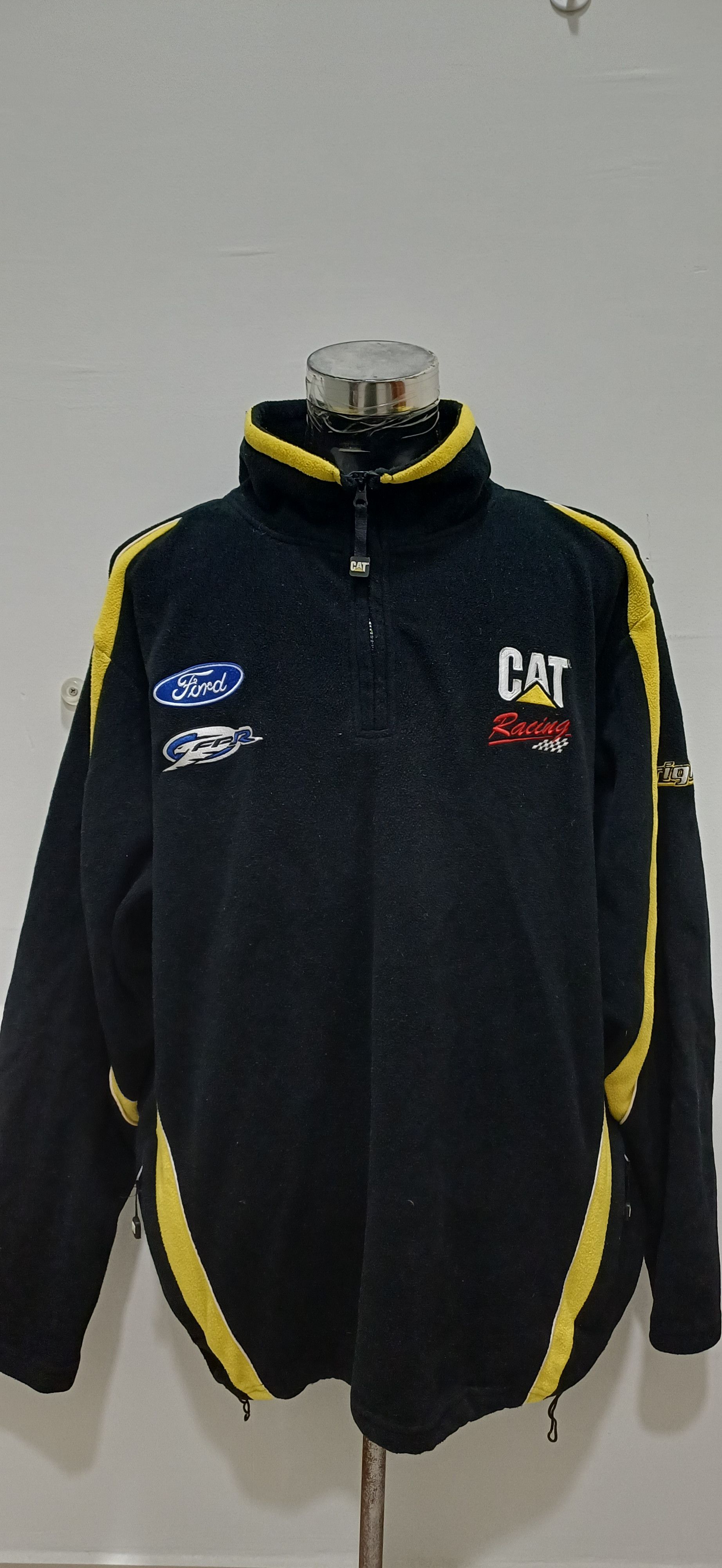 NASCAR VINTAGE 90's NASCAR CAT RACING EMBROIDERY FLEECE JACKEY Size US XL / EU 56 / 4 - 2 Thumbnail