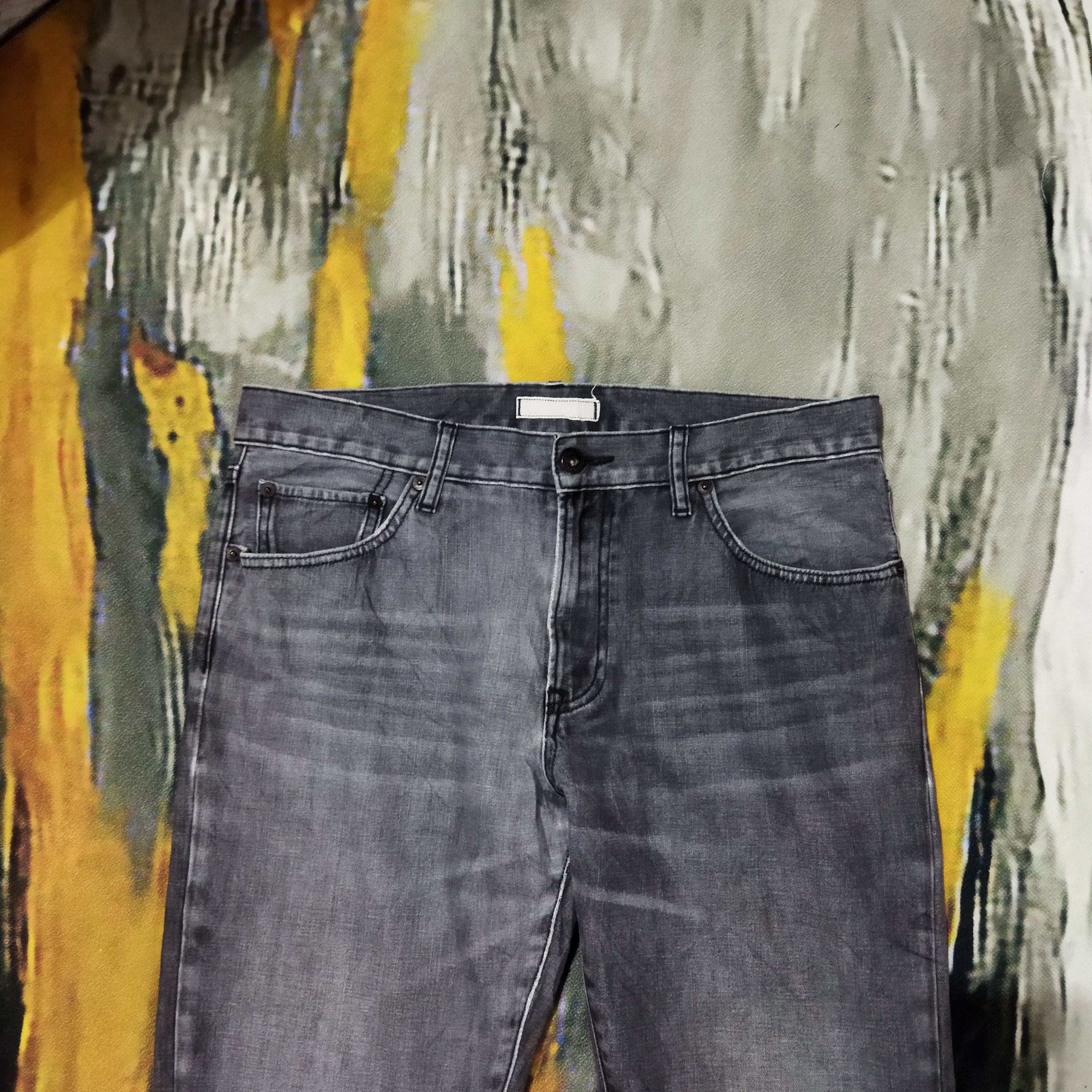 Japanese Brand × Uniqlo VINTAGE JAPANESE FADED BLACK JEANS PANTS Size US 33 - 2 Thumbnail