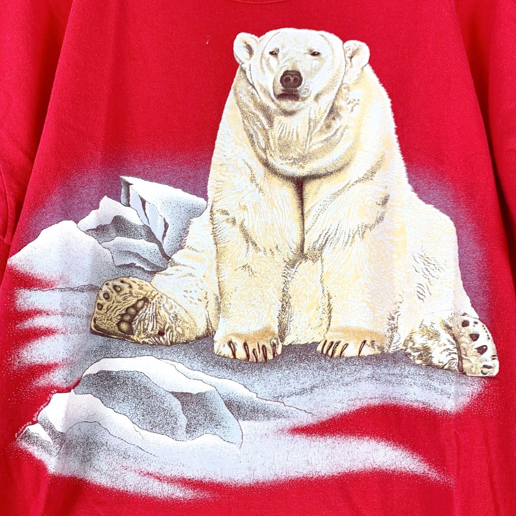 Anvil VINTAGE Anvil Polar Bear Nature Red Sleep Shirt OSFA XL T-Shirt Unisex Adults Short Sleeve 1993 Size US XL / EU 56 / 4 - 2 Thumbnail