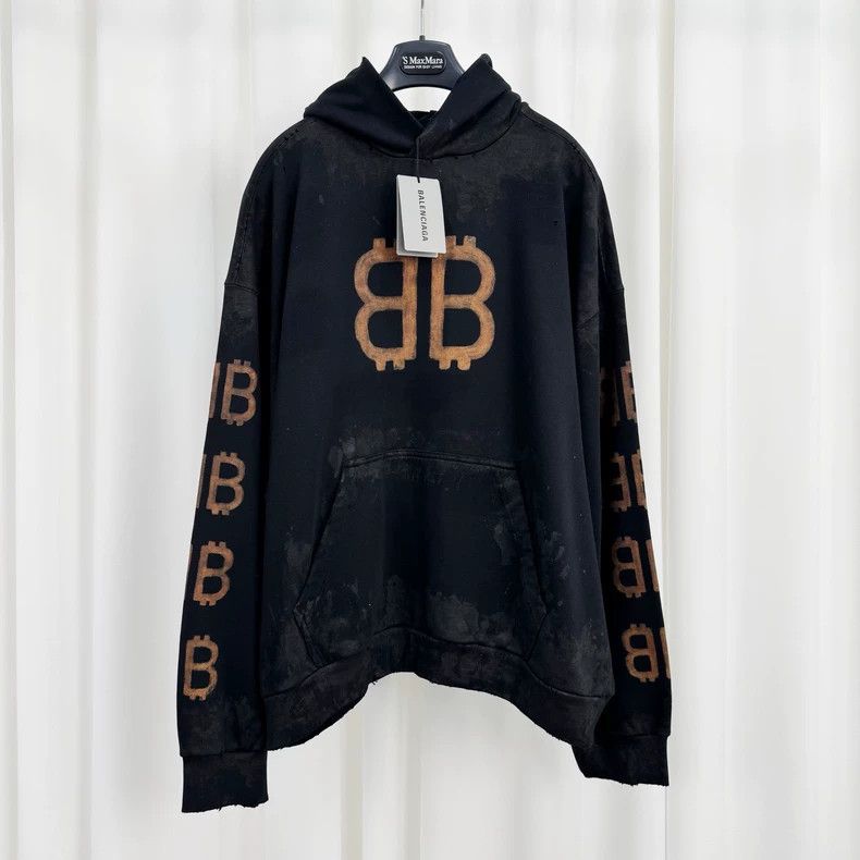 Balenciaga Balenciaga Bitcoin-made old monogrammed hoodie Size US S / EU 44-46 / 1 - 1 Thumbnail