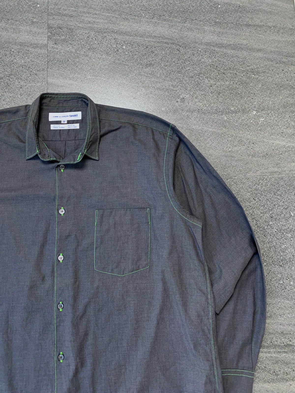 Comme des Garcons SHIRT Contrast Stitching tiny Collared Shirt - Medium Size US M / EU 48-50 / 2 - 3 Thumbnail