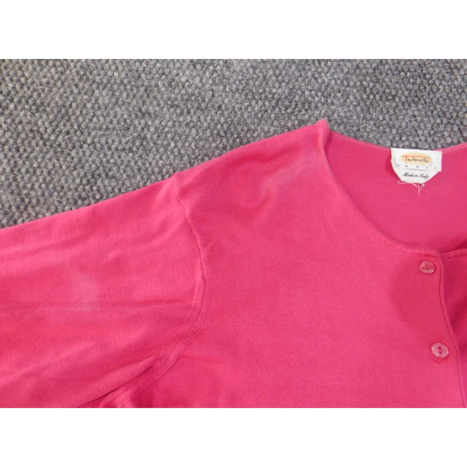 Talbots Talbots Sweater Cardigan M Pink Womens Regular Cotton Knit Stretch Size M / US 6-8 / IT 42-44 - 4 Thumbnail
