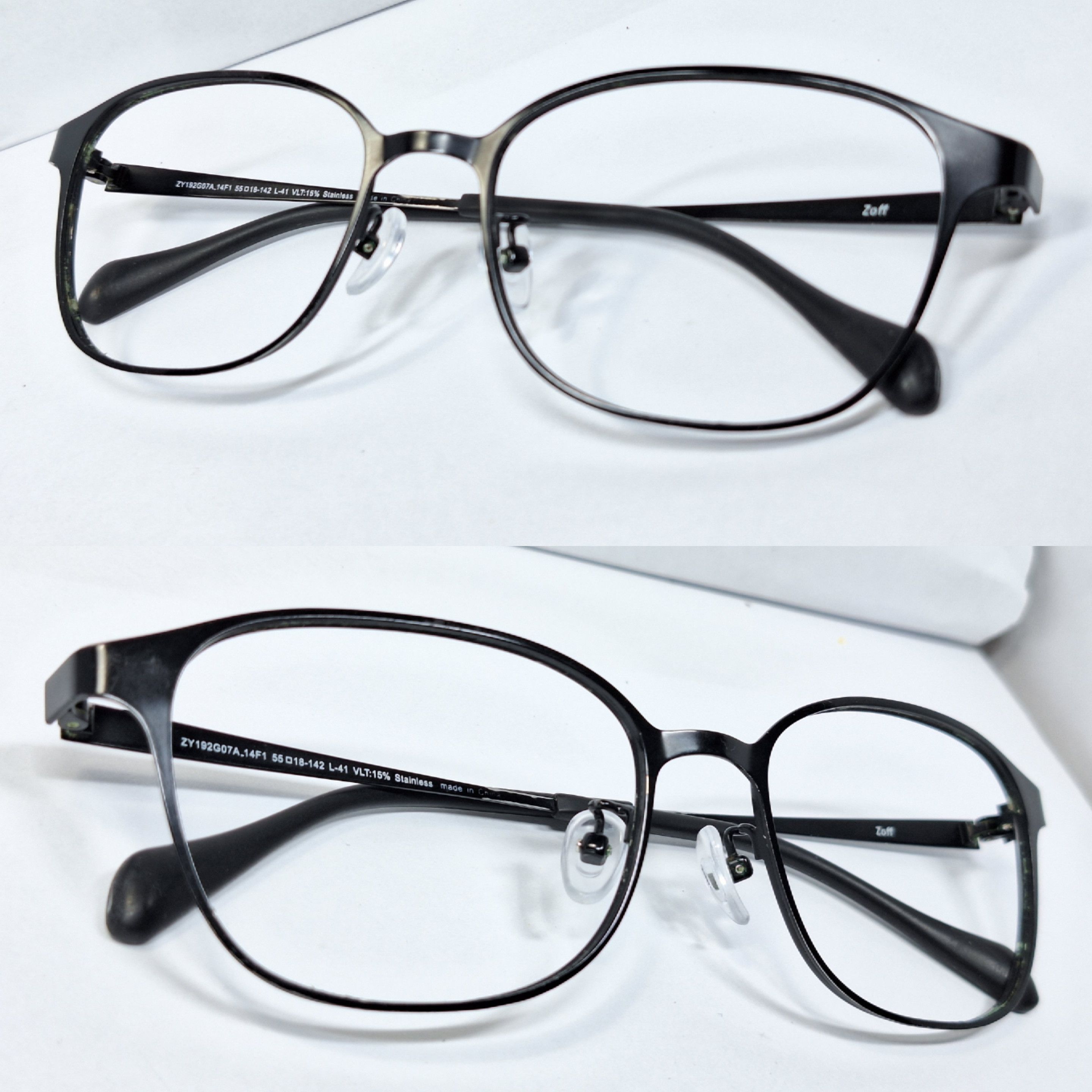 Vintage Zoff ZY192G07A Black Stainless Steel Glasses 55mm Wide Fit Size ONE SIZE - 9 Thumbnail