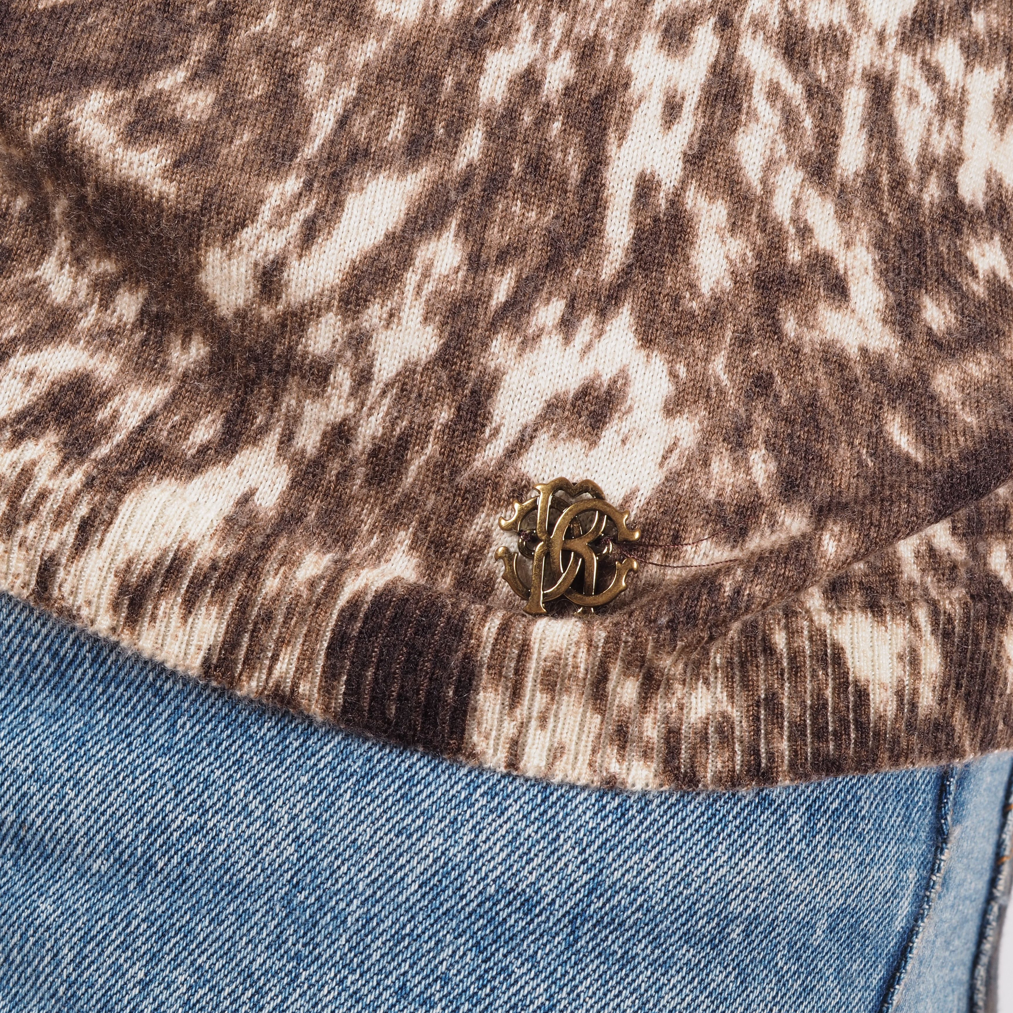 Roberto Cavalli Roberto Cavalli Vintage Knit Turtleneck Top Animal Print Size M / US 6-8 / IT 42-44 - 5 Thumbnail