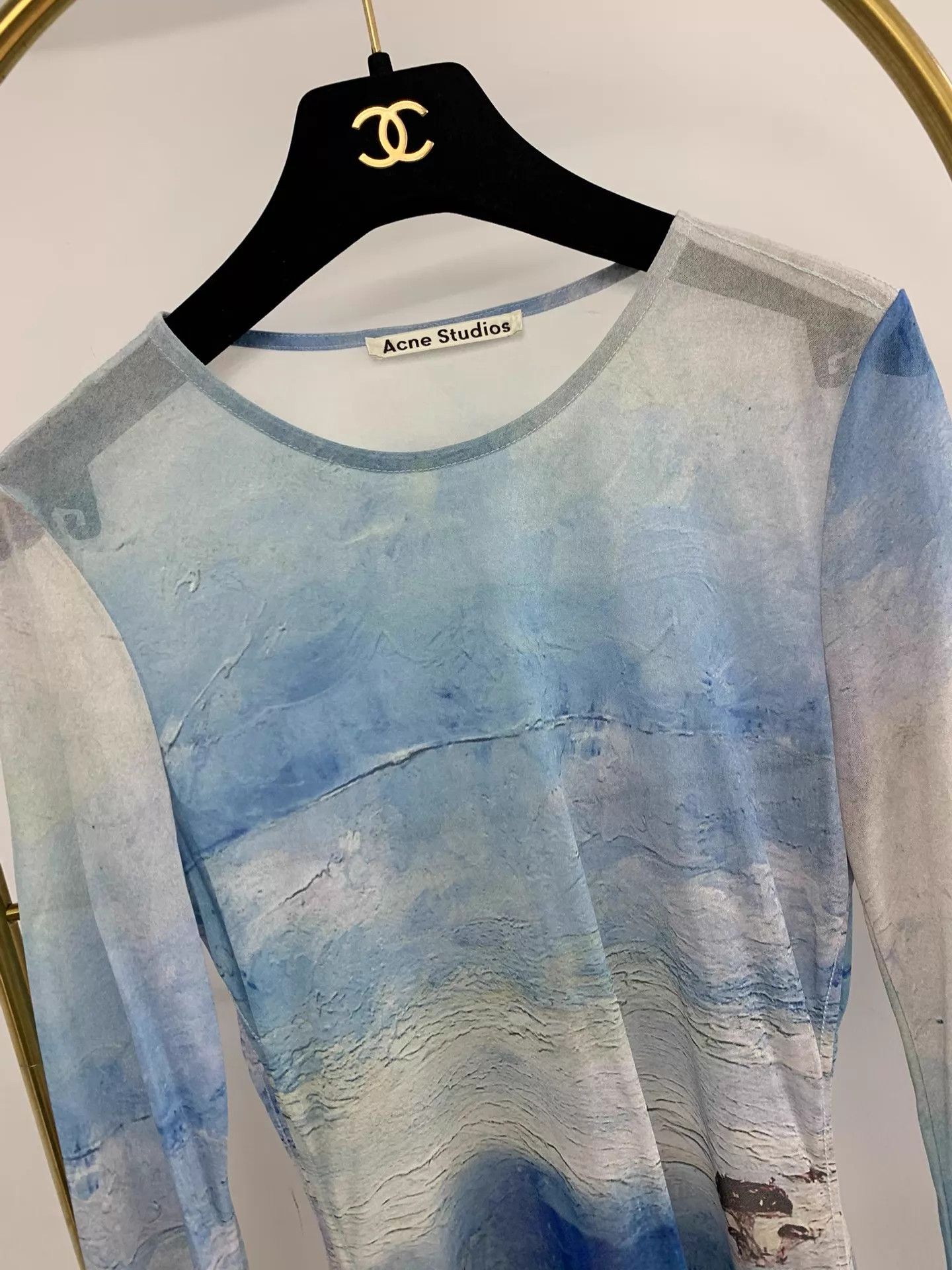 Acne Studios Acne Studios Blue Gradient Printed LS Shirt S Mint Size US S / EU 44-46 / 1 - 2 Thumbnail