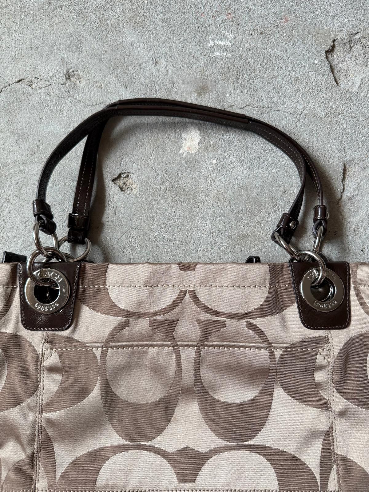 Coach Coach Signature Multi Pattern Tote Bag Beige Size ONE SIZE - 8 Thumbnail