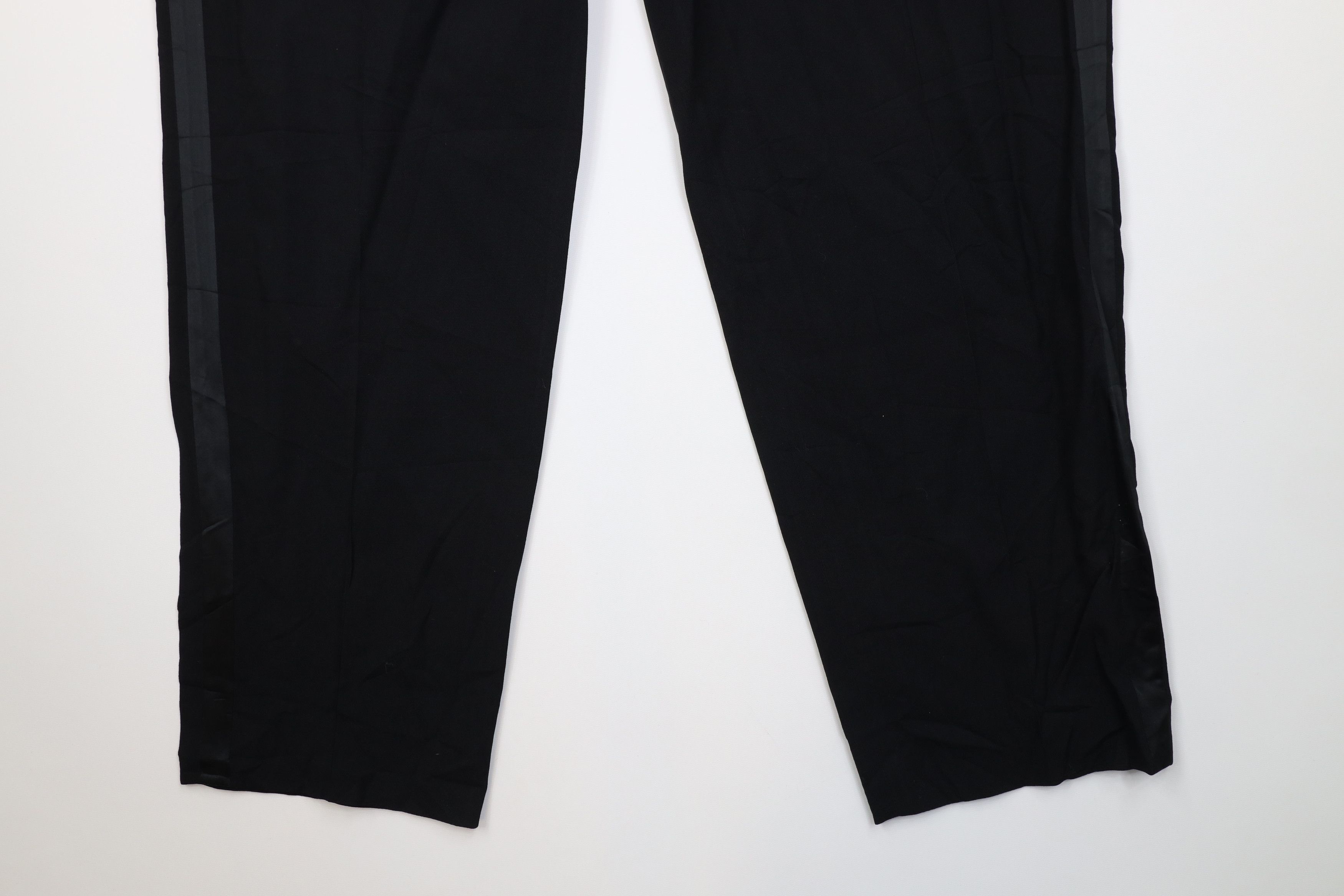 Vintage Vintage 50s Streetwear Rayon Gabardine Tuxedo Pants Black Size US 44 / EU 60 - 4 Thumbnail