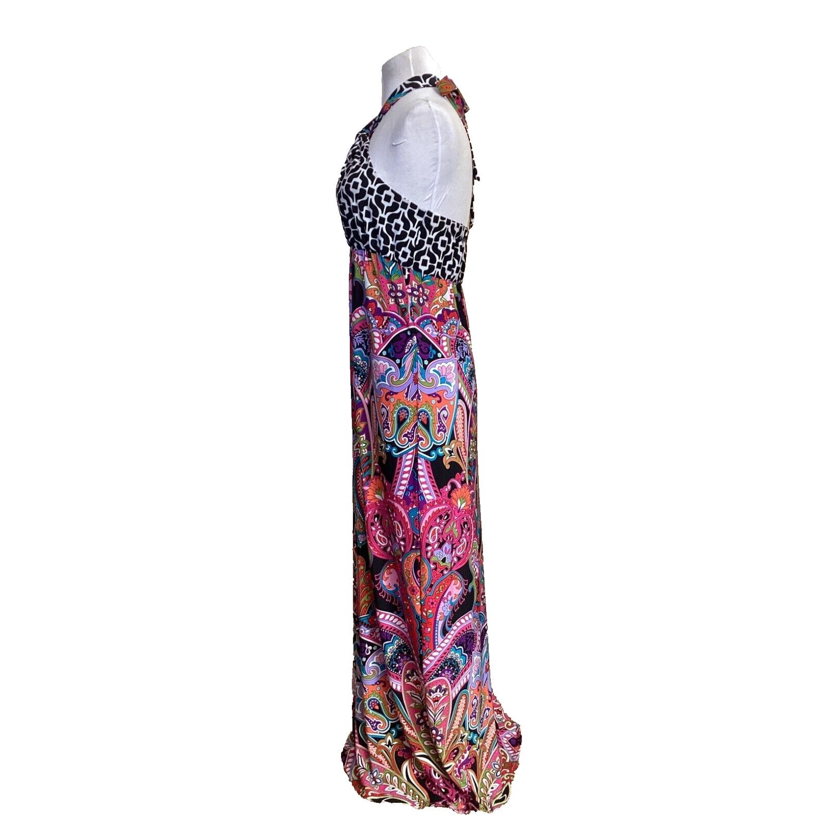 Other VINTAGE 70'S STYLE HALTER PAISLEY KEYHOLE MAXI DRESS SZ L Size L / US 10 / IT 46 - 3 Thumbnail