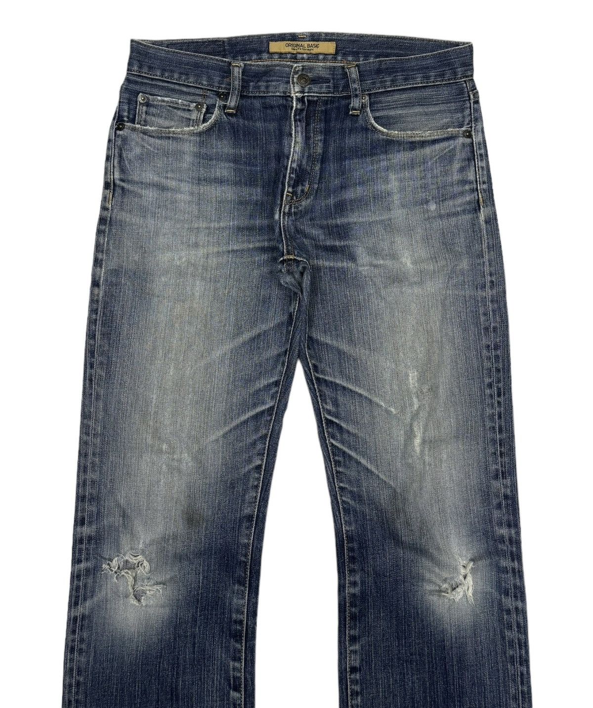 Jun Takahashi × Uniqlo VINTAGE S-001 DISTRESSED DENIM UNIQLO DENIM JEANS Size US 32 / EU 48 - 5 Thumbnail