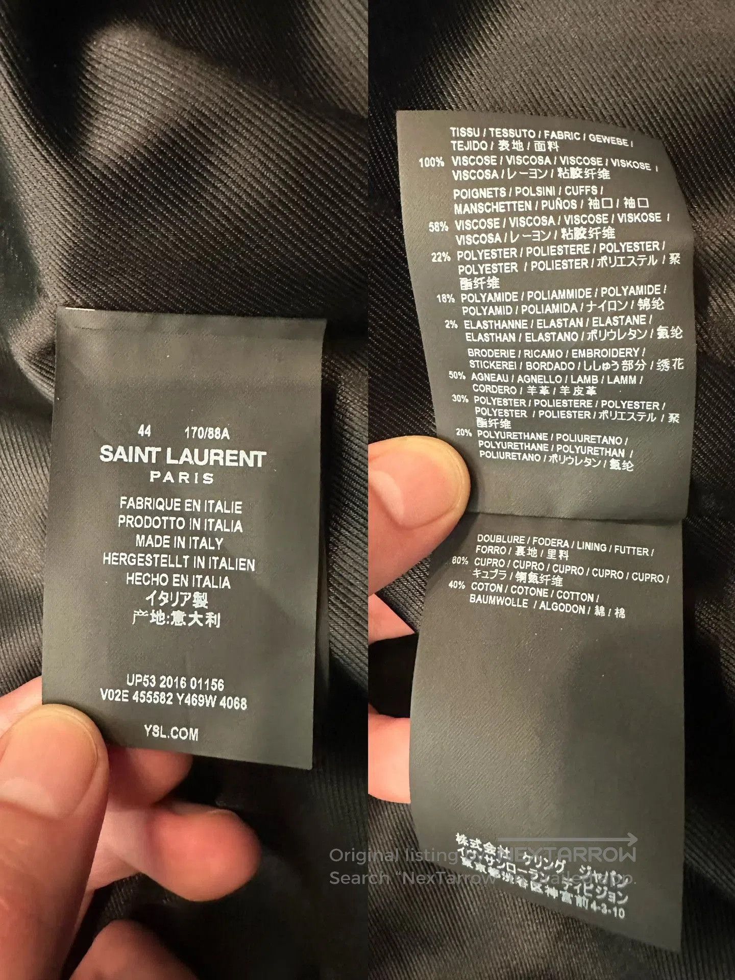 Saint Laurent Paris Saint Laurent Blue Satin Shark Bomber Jacket. Size US S / EU 44-46 / 1 - 6 Thumbnail