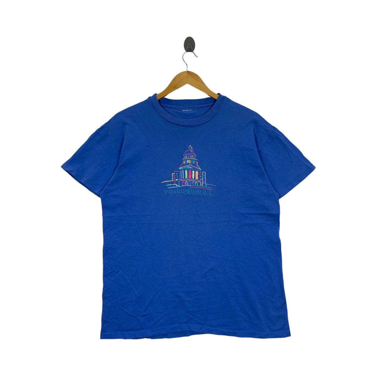 Vintage Vintage 90’ WASHINGTON DC Embroidered Logo Tee Shirt Size M / US 6-8 / IT 42-44 - 1 Thumbnail