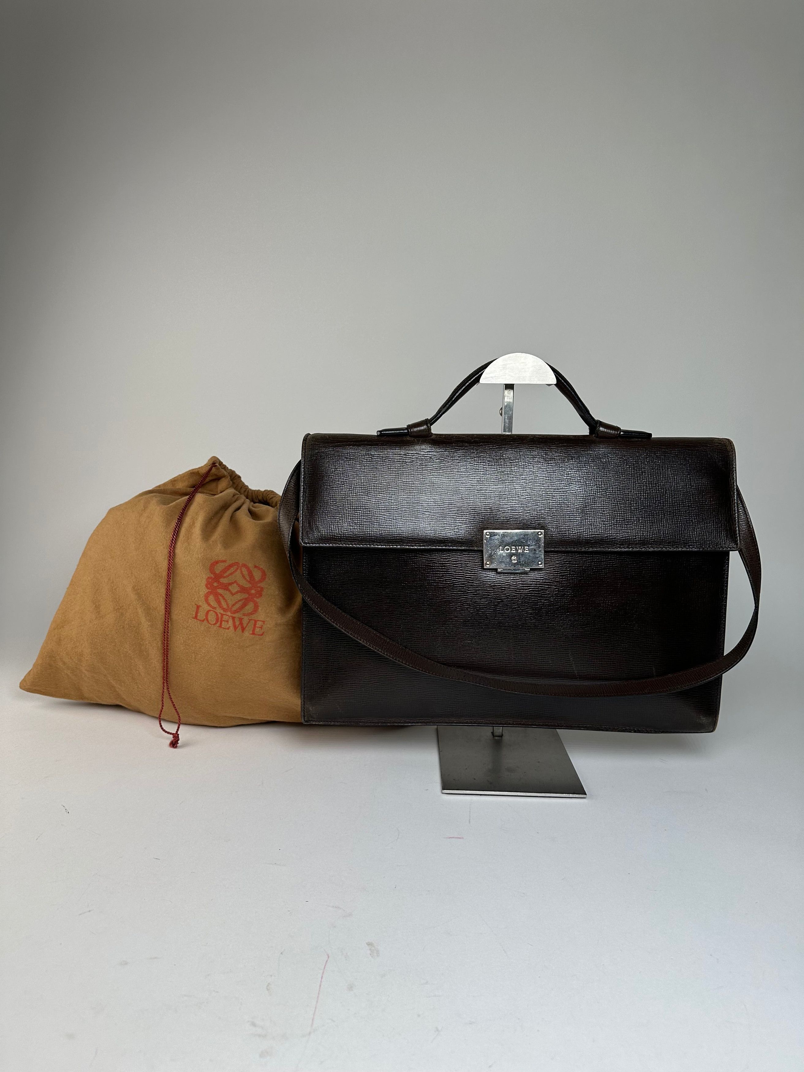 Loewe Vintage Madrid Leather 2Way Briefcase Dark Brown Size ONE SIZE - 1 Thumbnail
