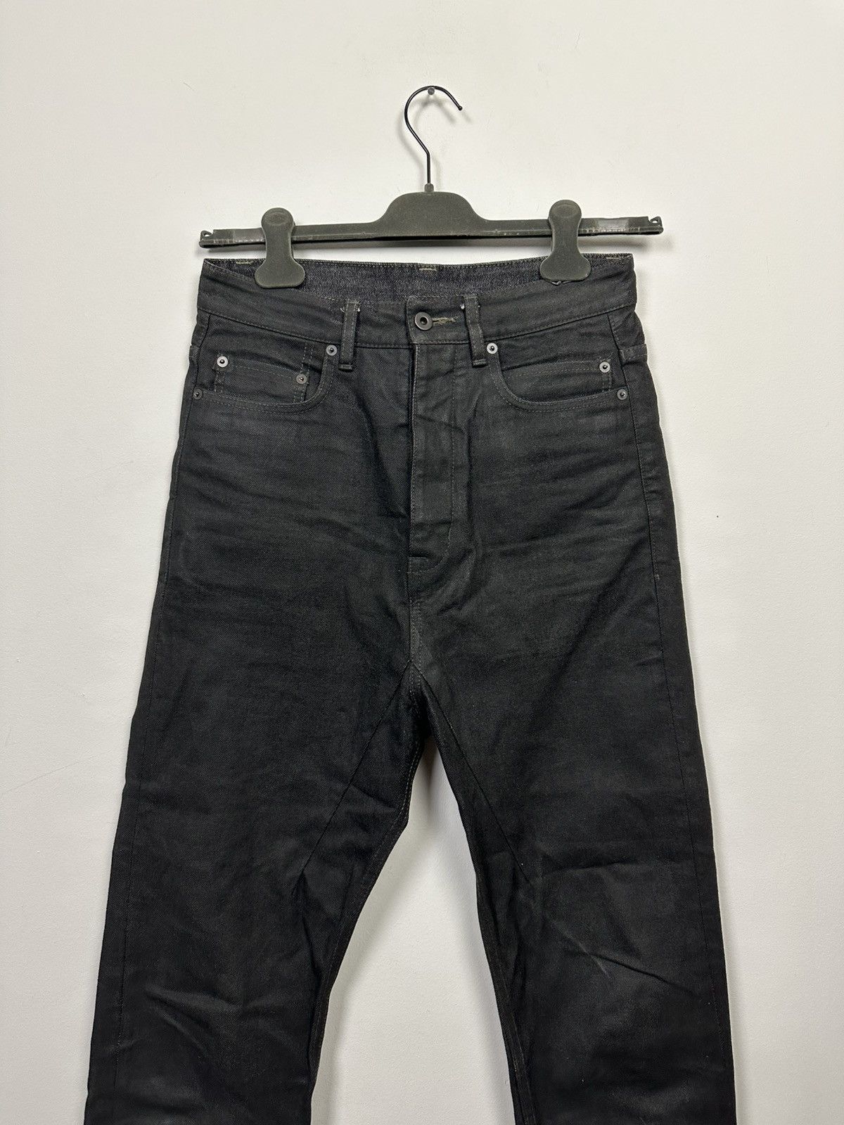 Rick Owens Drkshdw DRKSHDW Waxed Collapse Cut Denim Size US 31 - 2 Thumbnail