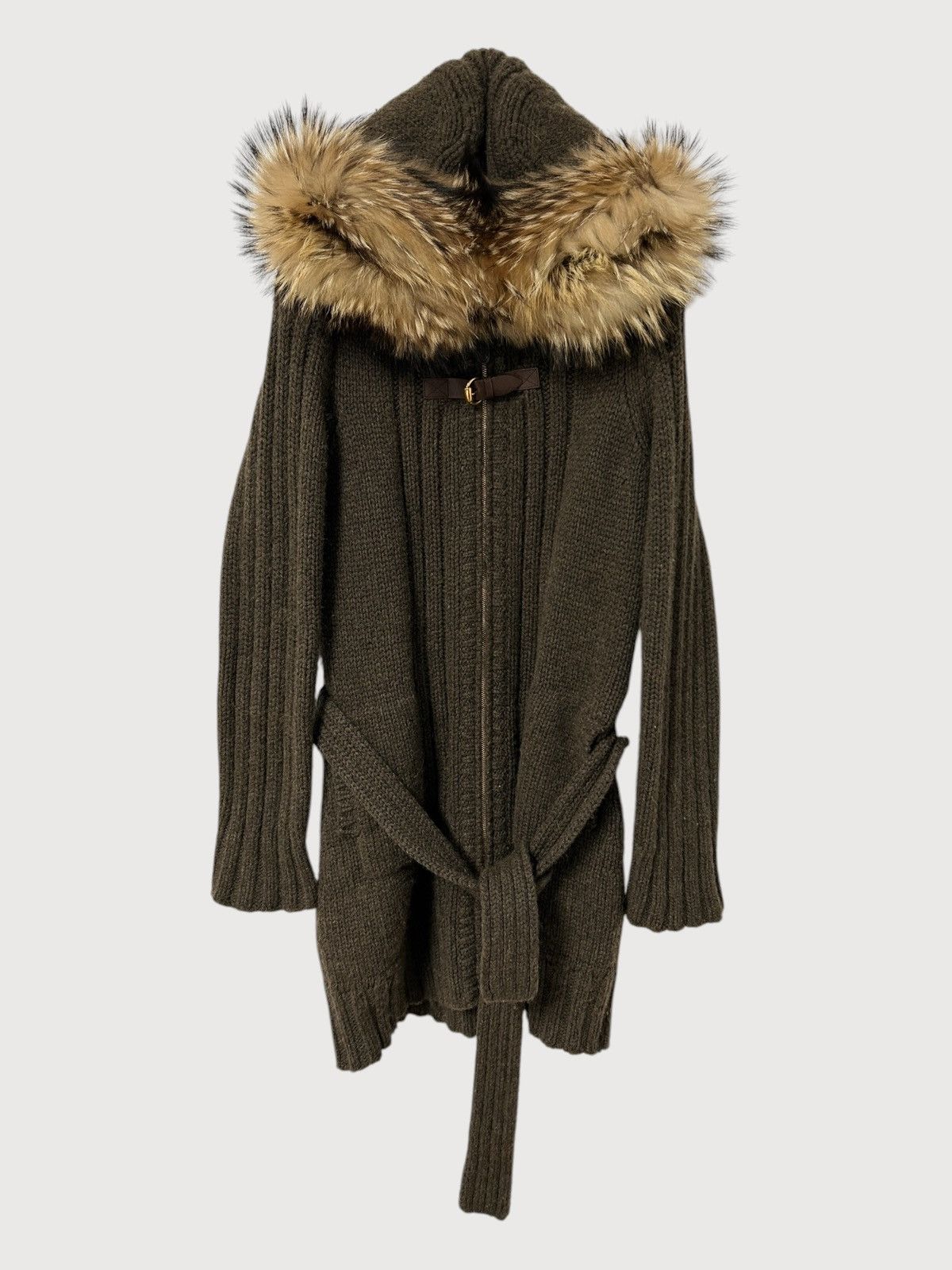 Gucci FW2007 Raccoon Fur Camel Knit Parka Size US S / EU 44-46 / 1 - 1 Thumbnail