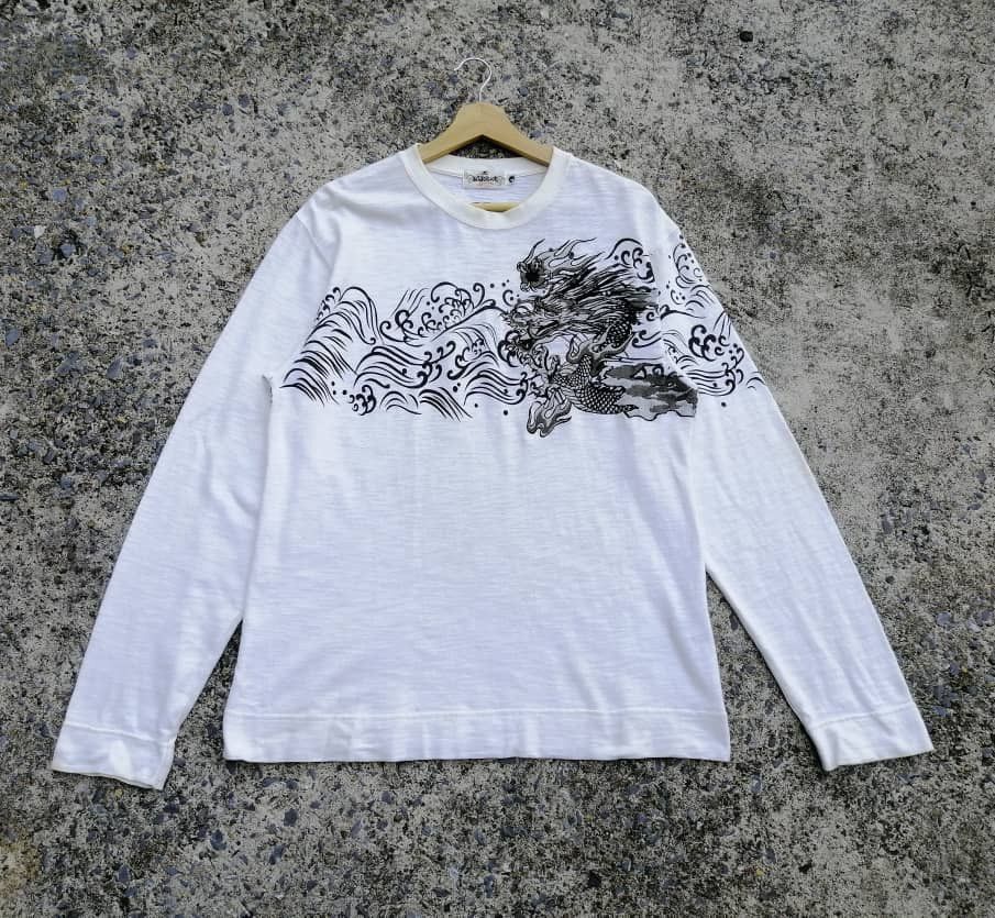 Designer × Japanese Brand Karakuri Tamashi Embroidered Dragon Longsleeve Tee Size US M / EU 48-50 / 2 - 3 Thumbnail