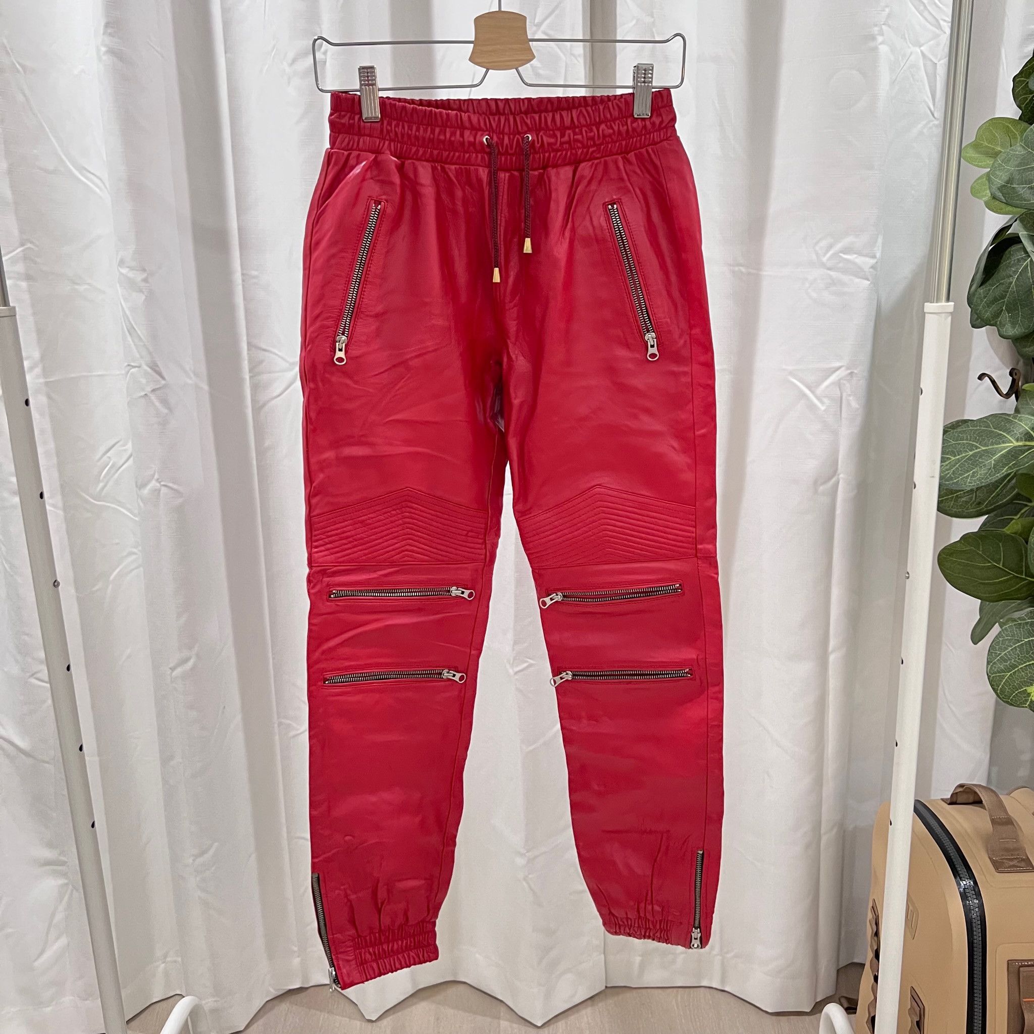 Mr. Bern Los Angeles Lambskin Leather Jogger Biker Pants