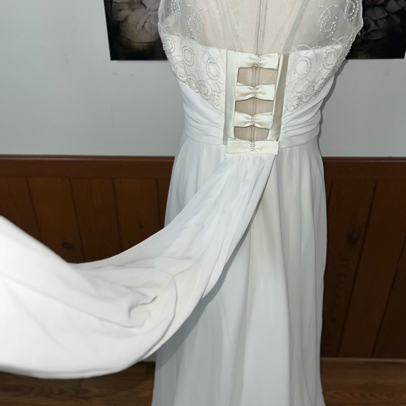 Other Beautiful Vintage Y2K Maggie Sottero Chiffon Wedding Gown! Size XL / US 12-14 / IT 48-50 - 7 Thumbnail