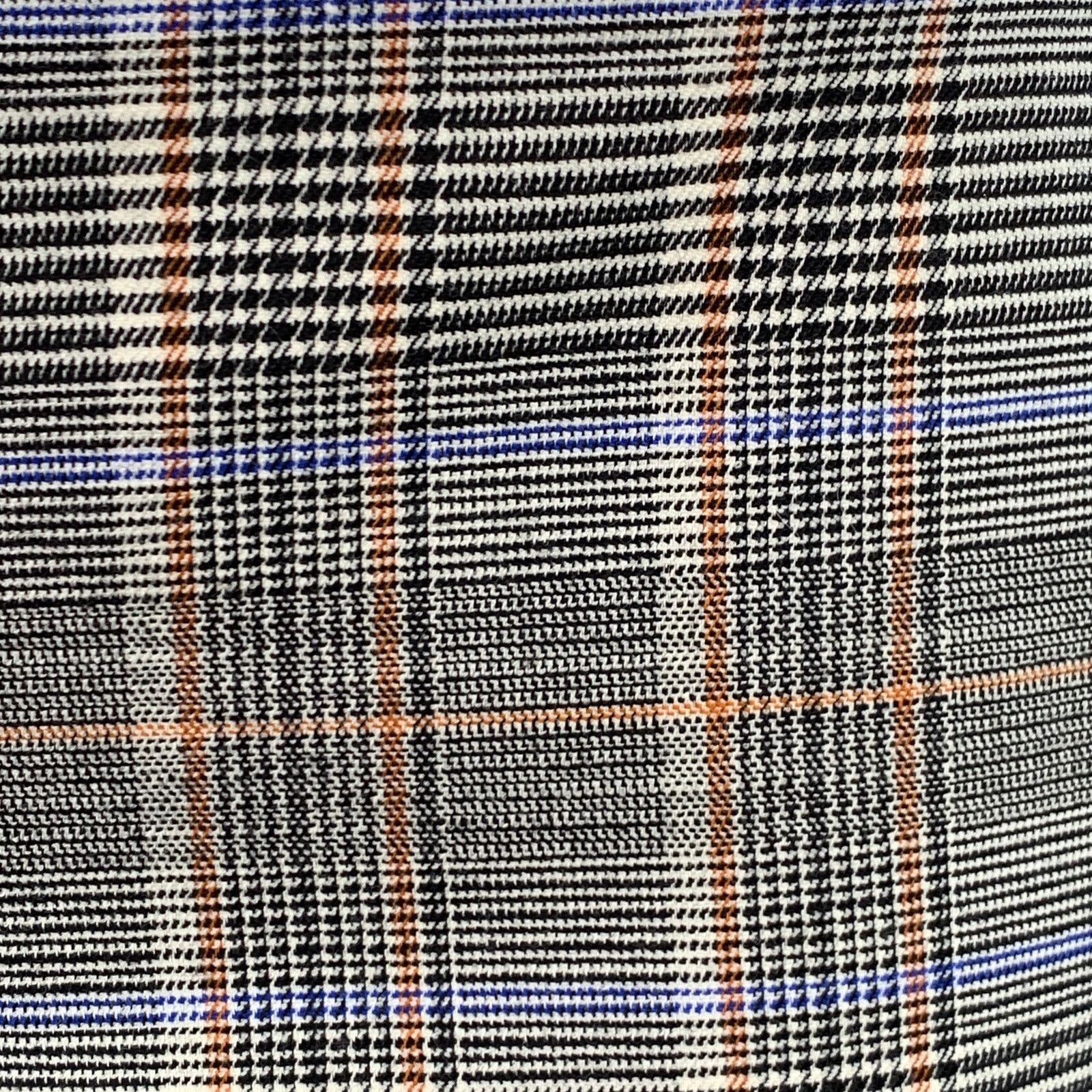 Theory Black White Orange Virgin Wool Blend Glenplaid Dress Pants Size 26" / US 2 / IT 38 - 2 Thumbnail