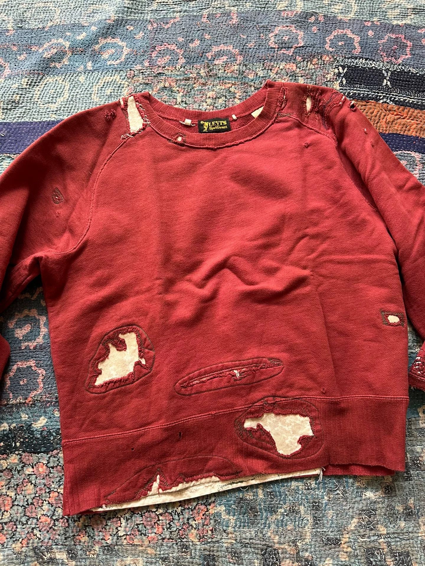 Levi's vintage levi's red distressed long sleeve tee Size US M / EU 48-50 / 2 - 1 Thumbnail