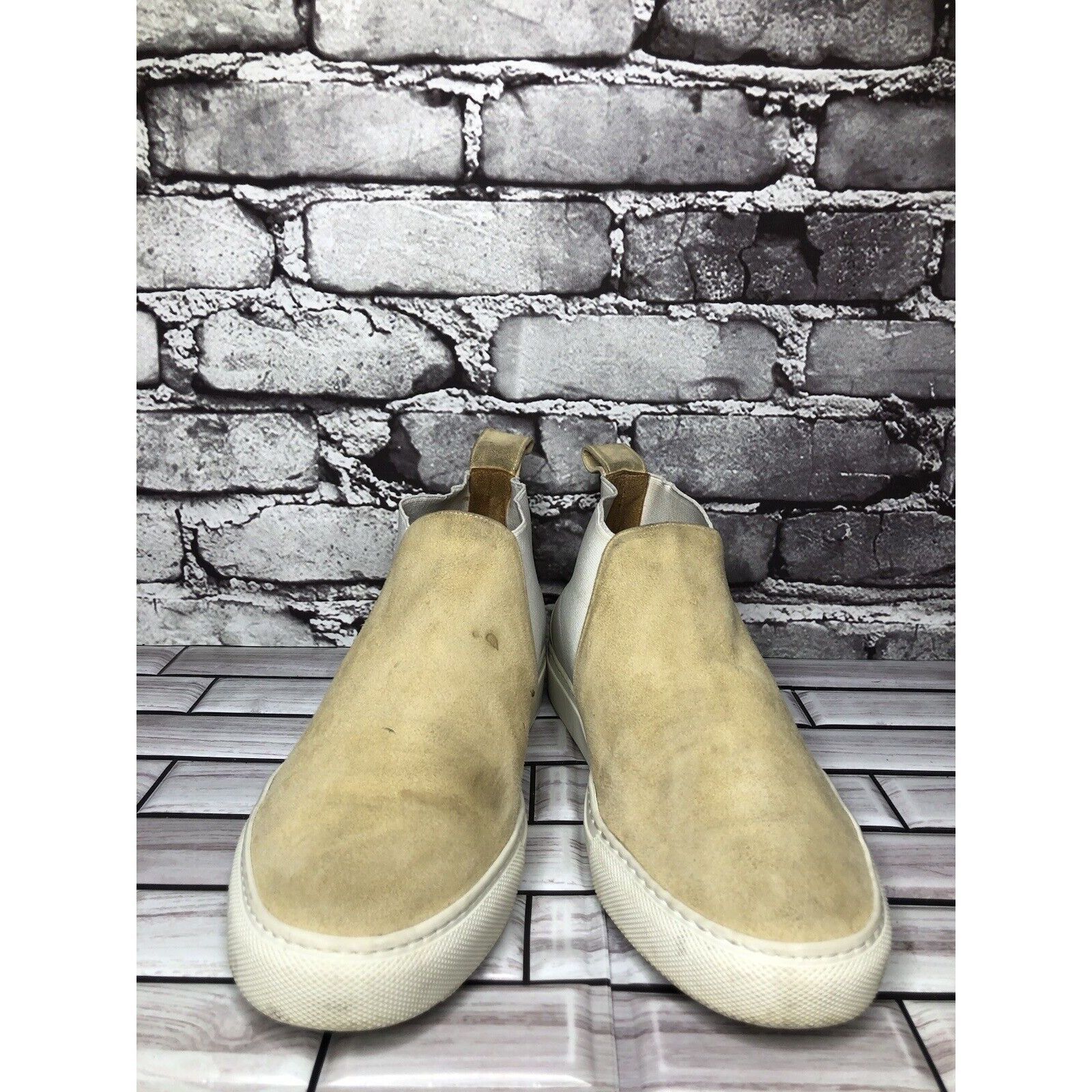 & Other Stories & Other Stories Beige Tan Suede White Textile Ankle Shoes Wo Size US 8 / IT 38 - 2 Thumbnail